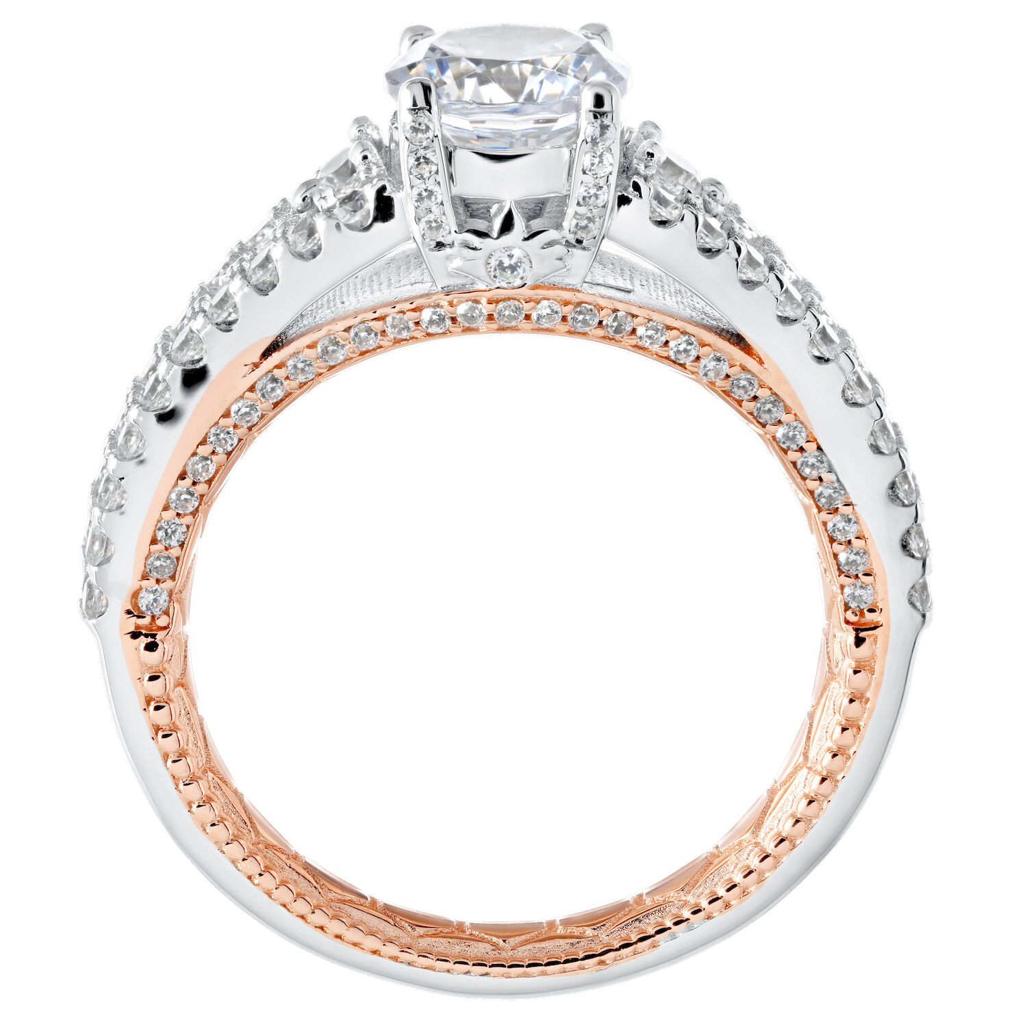 Enchanted Love&trade; 14K Two Tone Diamond 0.75 Ctw Ring Semi-Mount Engagement Ring