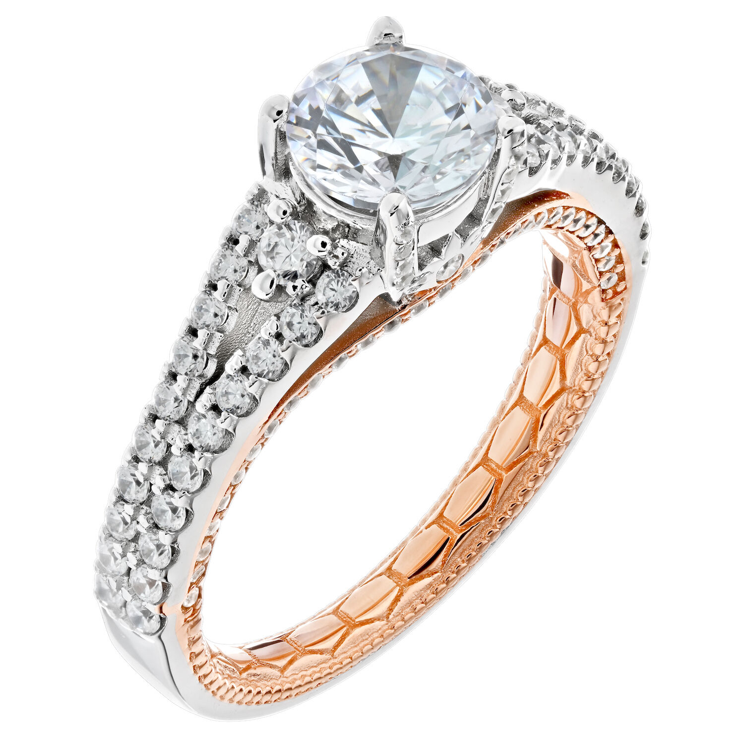 Enchanted Love&trade; 14K Two Tone Diamond 0.75 Ctw Ring Semi-Mount Engagement Ring