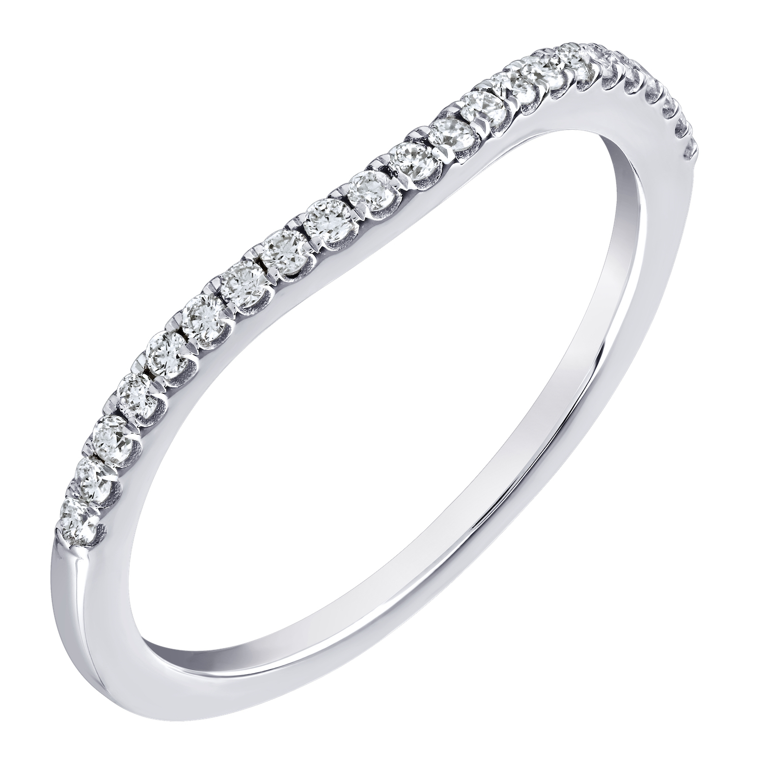 14K White Gold Diamond 0.16 Ctw Matching Wedding Ring