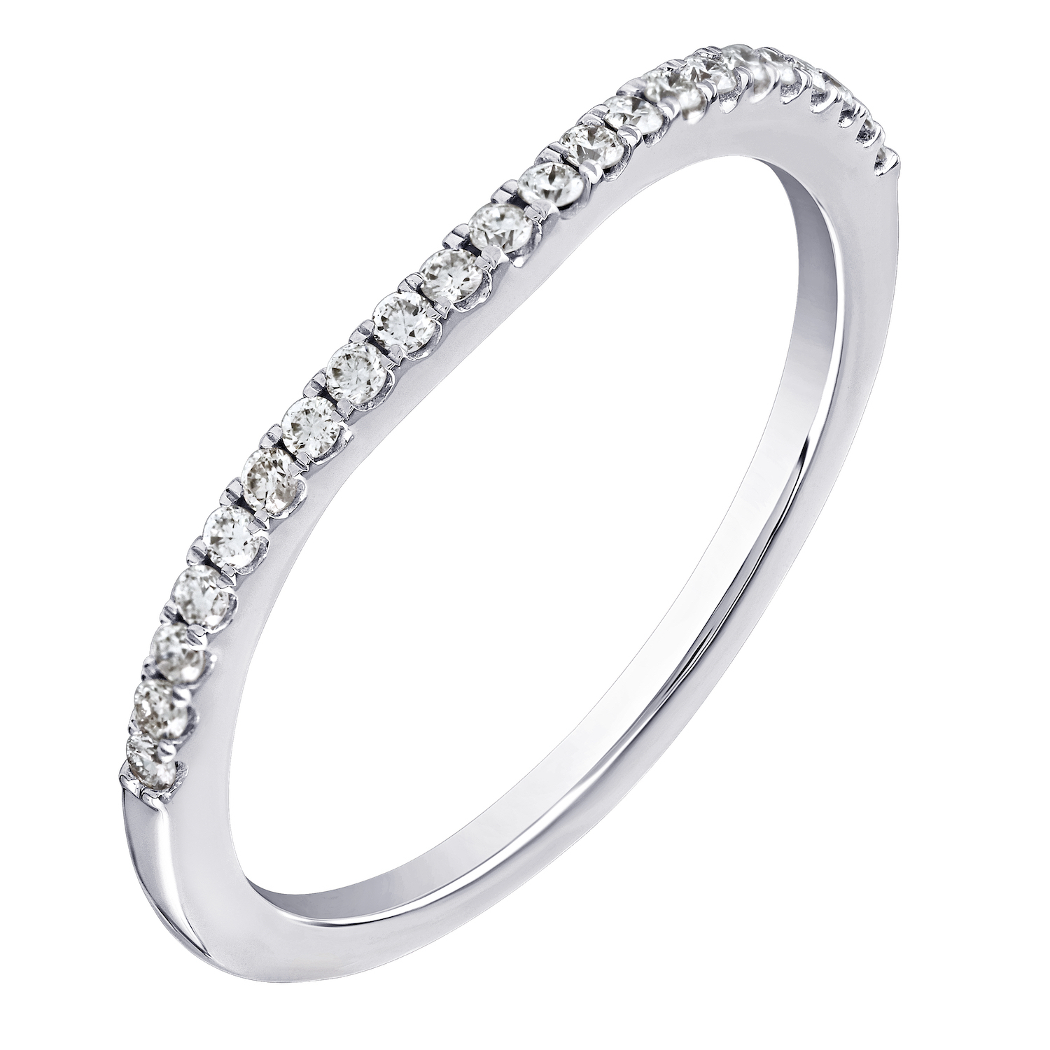 14K White Gold Diamond 0.16 Ctw Matching Wedding Ring