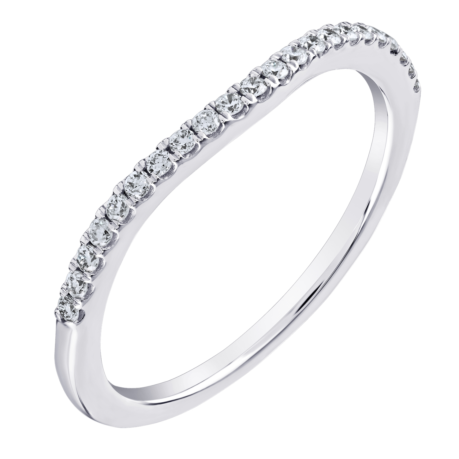14K White Gold Diamond 0.16 Ctw Matching Wedding Ring