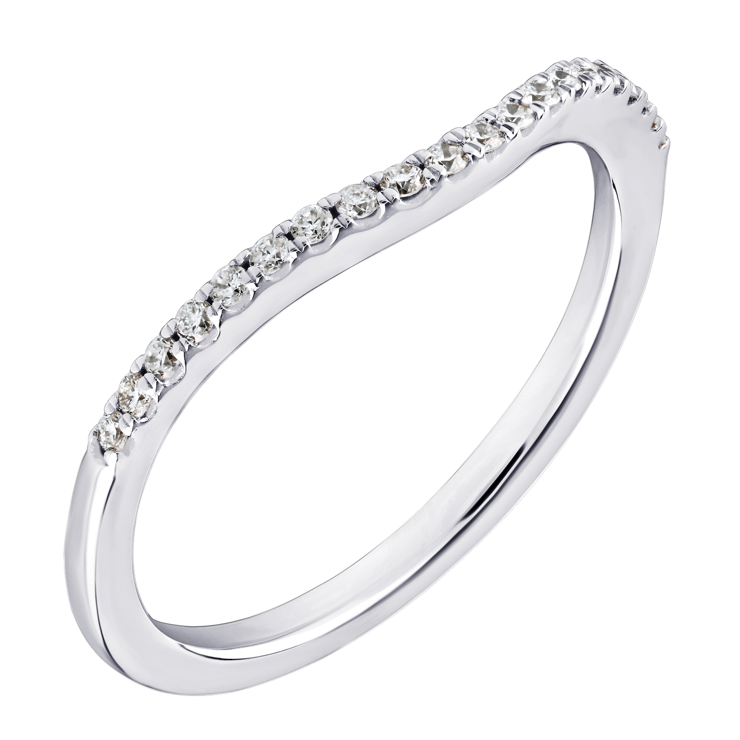 14K White Gold Diamond 0.14 Ctw Matching Wedding Ring