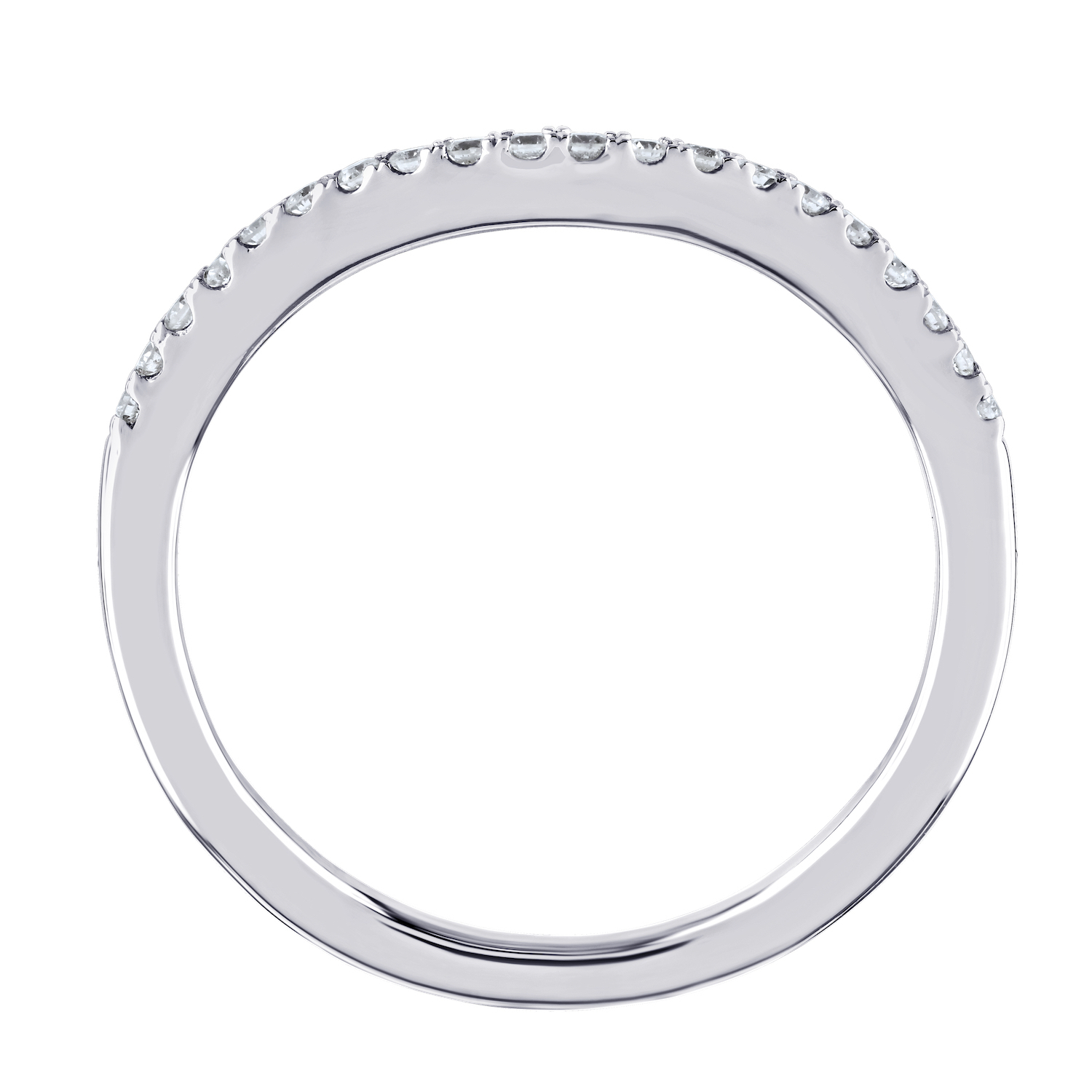 14K White Gold Diamond 0.14 Ctw Matching Wedding Ring