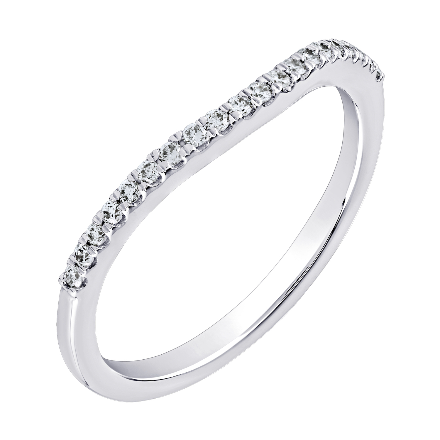 14K White Gold Diamond 0.14 Ctw Matching Wedding Ring
