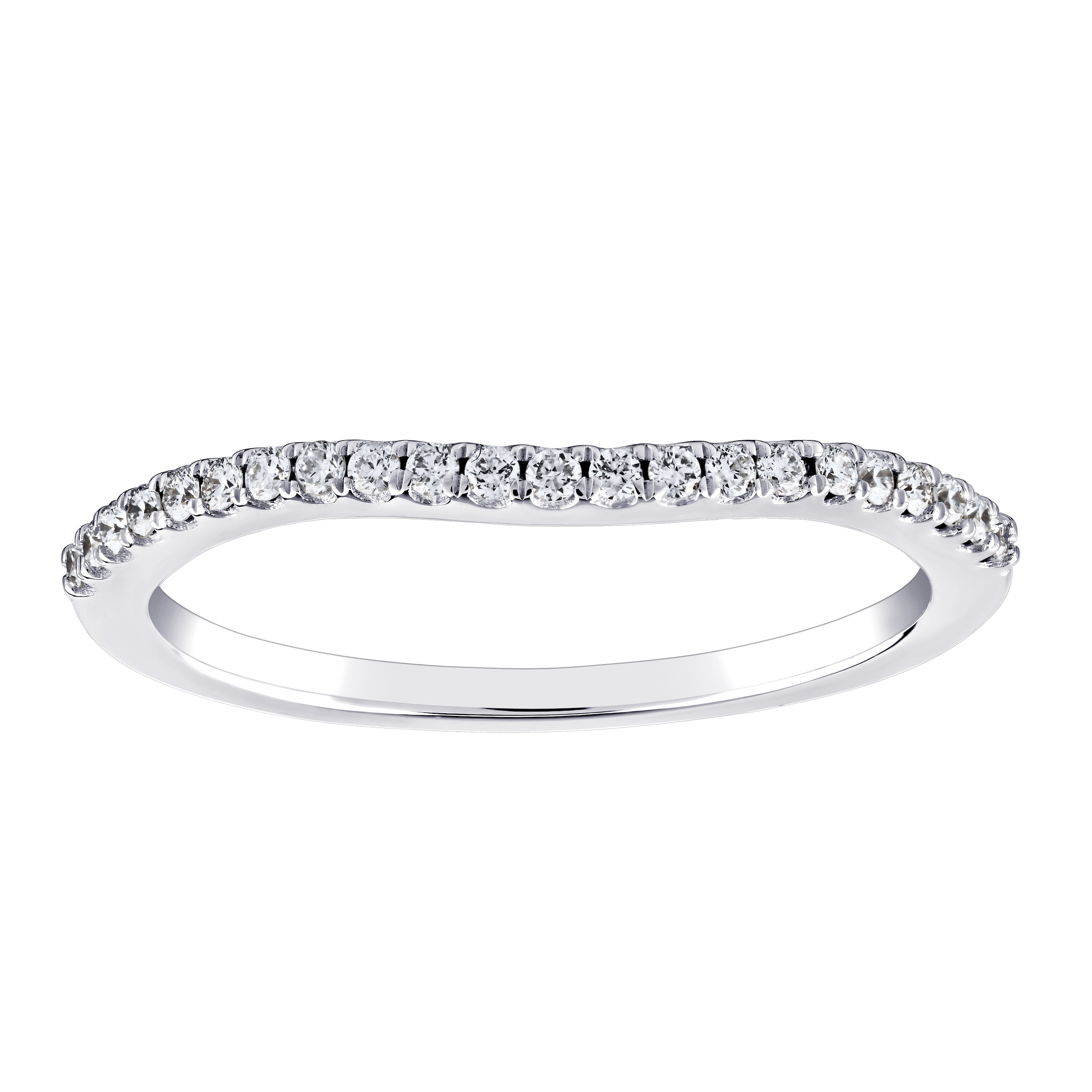14K White Gold Diamond 0.14 Ctw Matching Wedding Ring