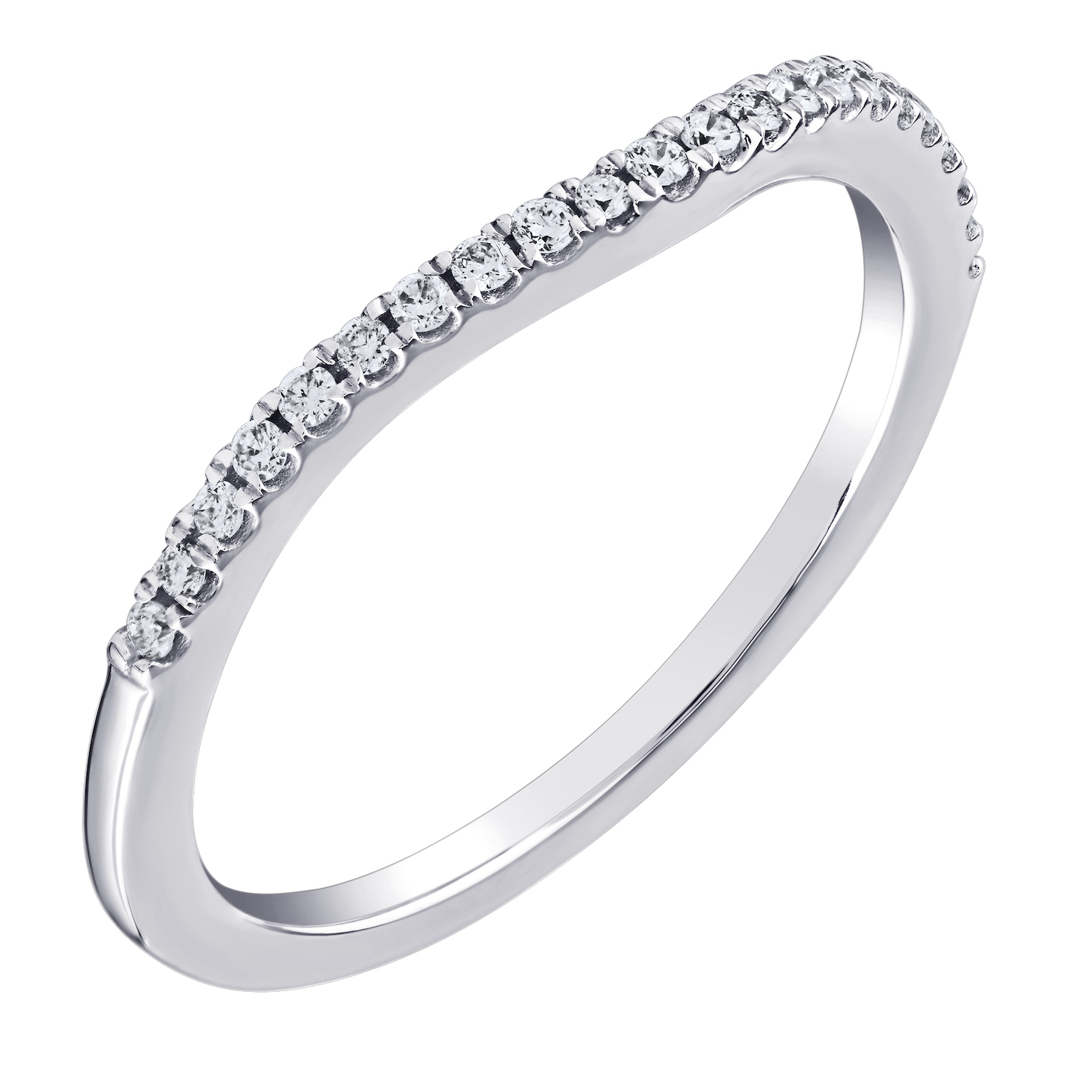 AquaBella&trade; 14K White Gold Matching Diamond Wedding Ring 0.15 Ctw