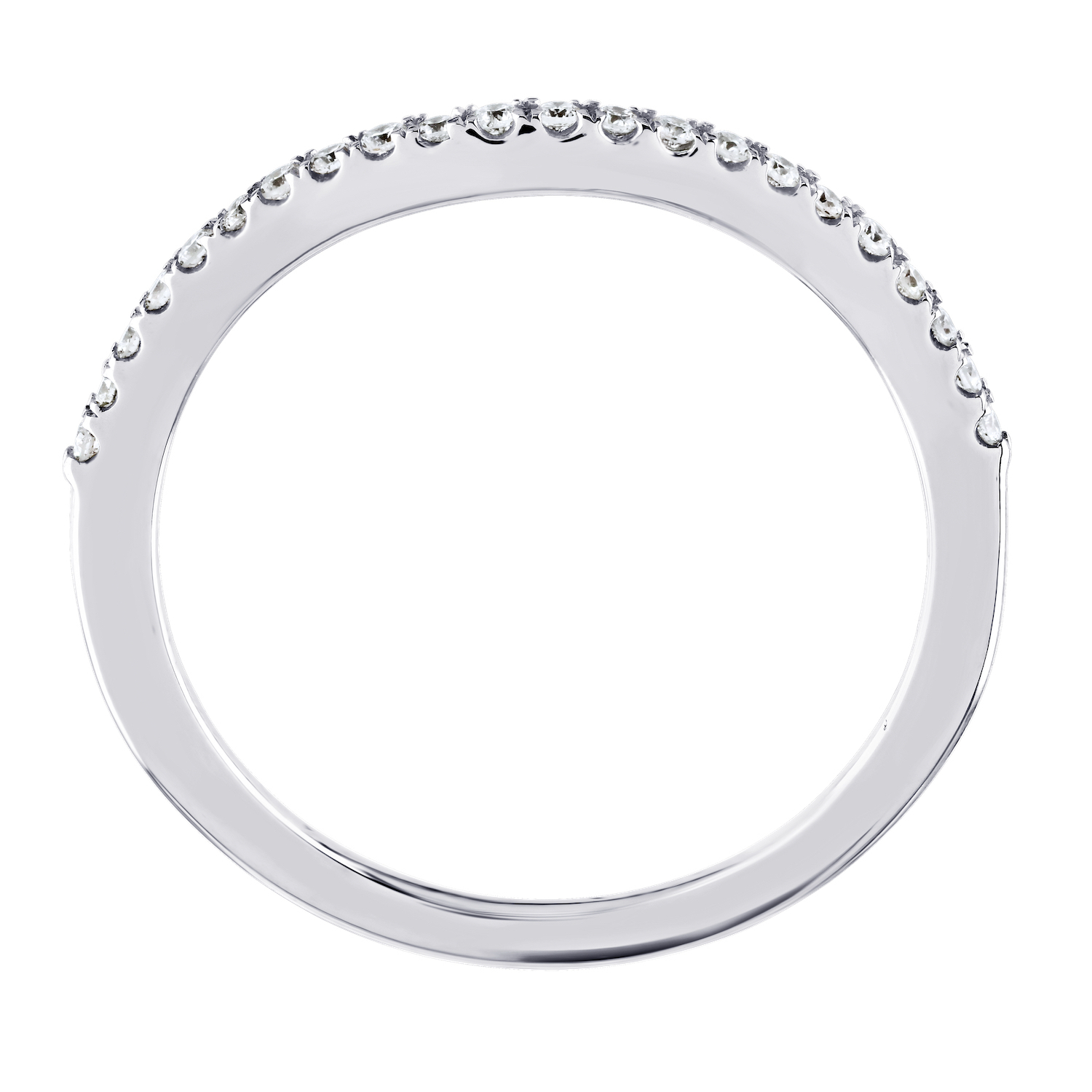 AquaBella&trade; 14K White Gold Matching Diamond Wedding Ring 0.15 Ctw