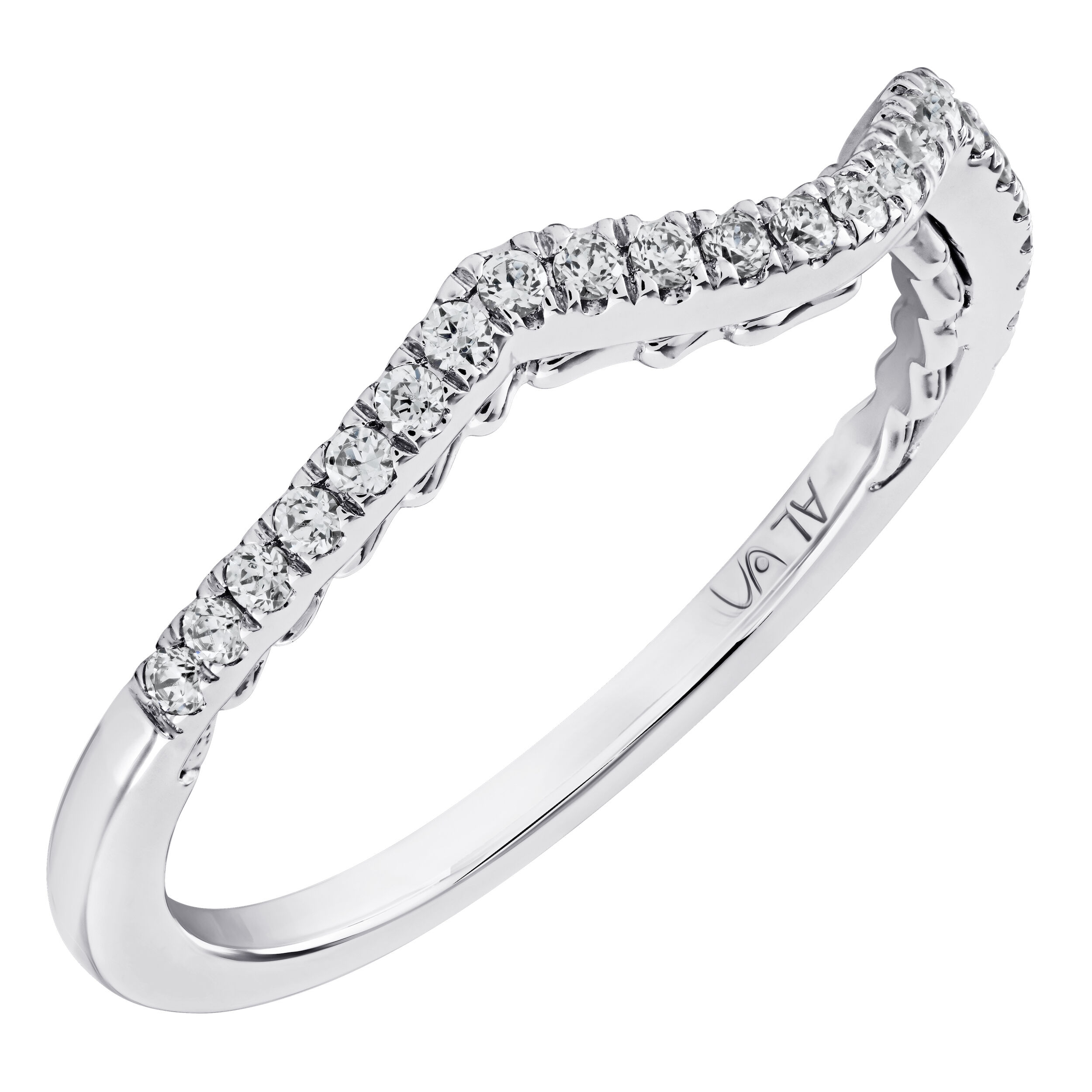 Celestial Love&trade; 14K White Gold Diamond Matching Fitted Wedding Ring 0.19 Ctw