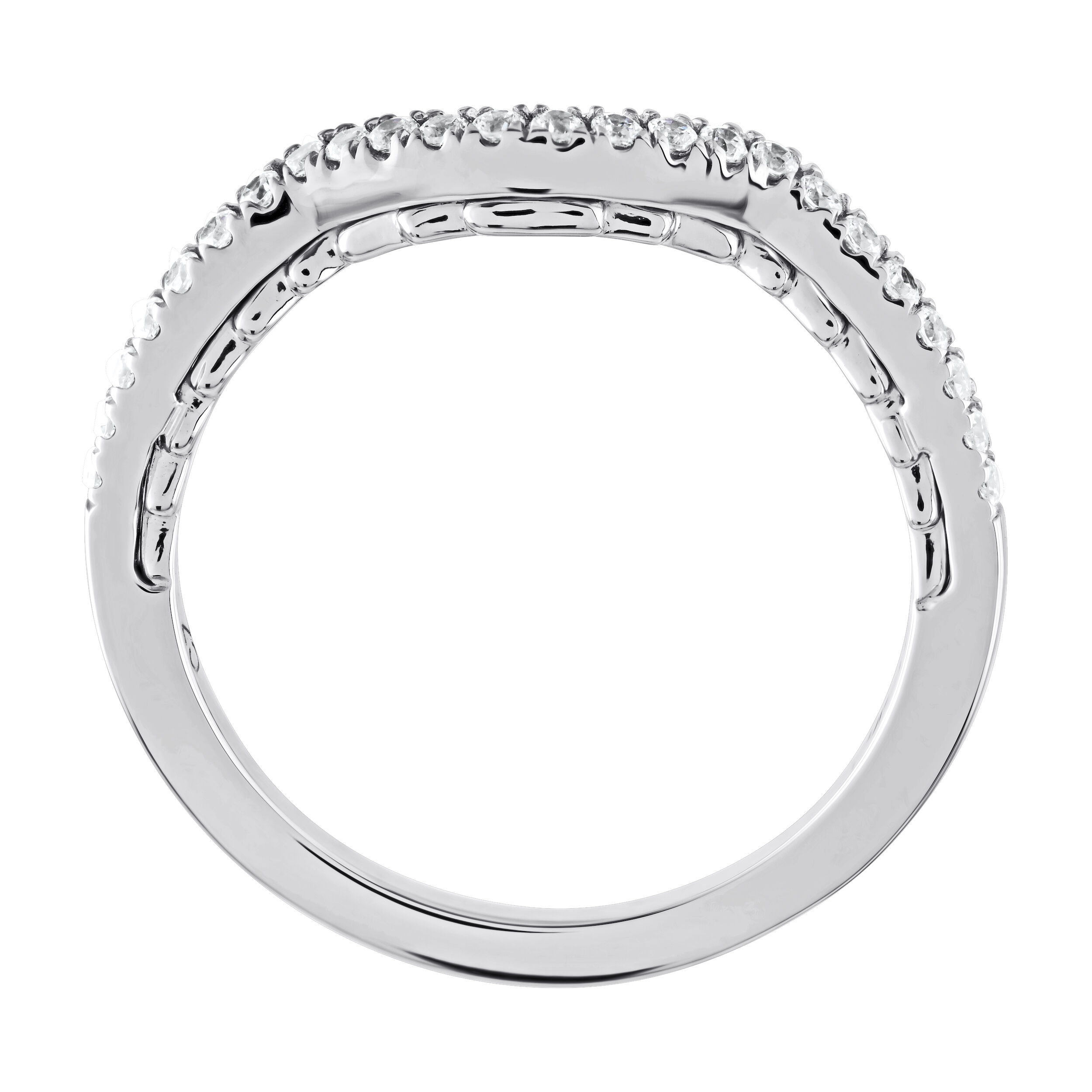 Celestial Love&trade; 14K White Gold Diamond Matching Fitted Wedding Ring 0.19 Ctw