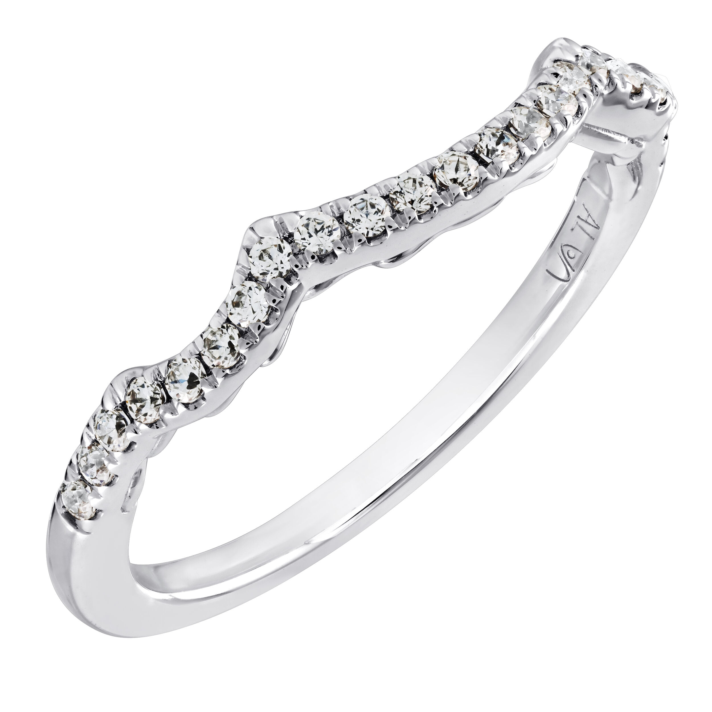 Celestial Love&trade; 14K White Gold Diamond Matching Fitted Wedding Ring 0.19 Ctw