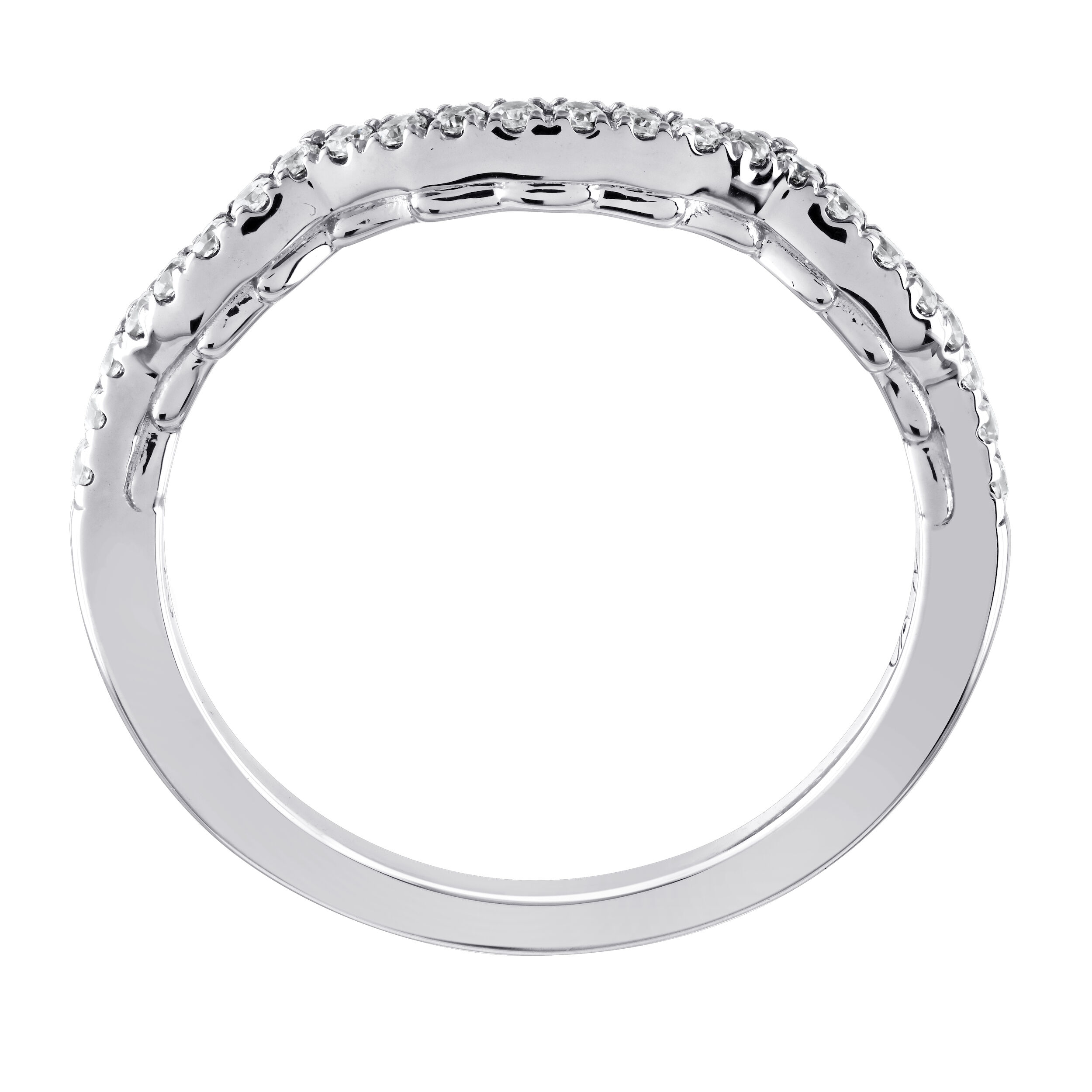 Celestial Love&trade; 14K White Gold Diamond Matching Fitted Wedding Ring 0.19 Ctw