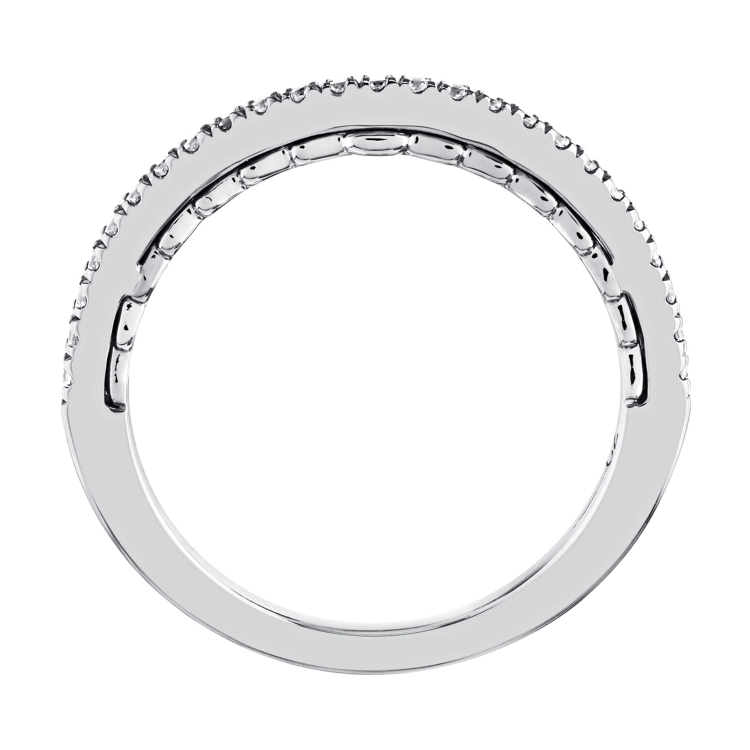 Celestial Love&trade; 14K White Gold Diamond Matching Fitted Wedding Ring 0.20 Ctw