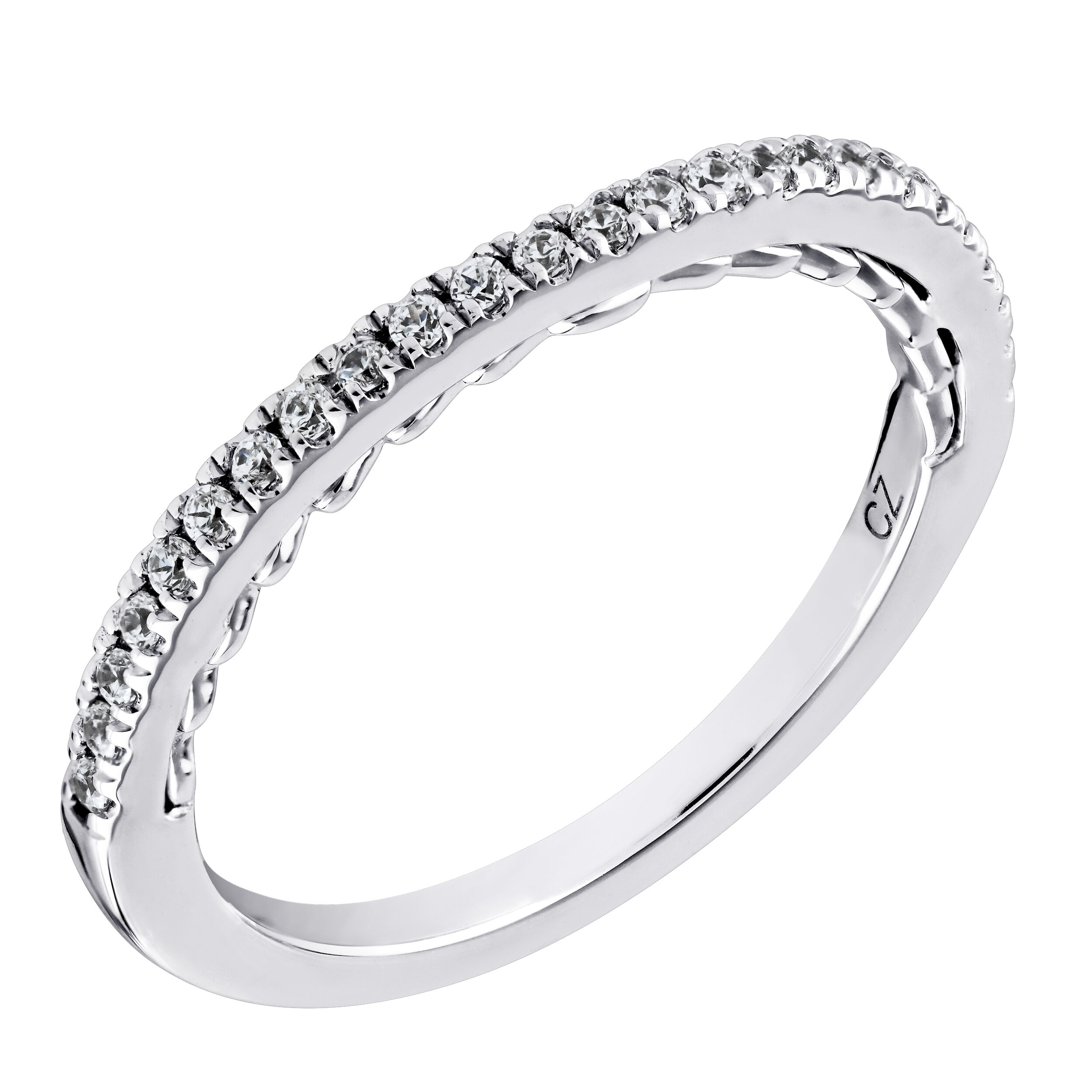 Celestial Love&trade; 14K White Gold Diamond Matching Fitted Wedding Ring 0.20 Ctw