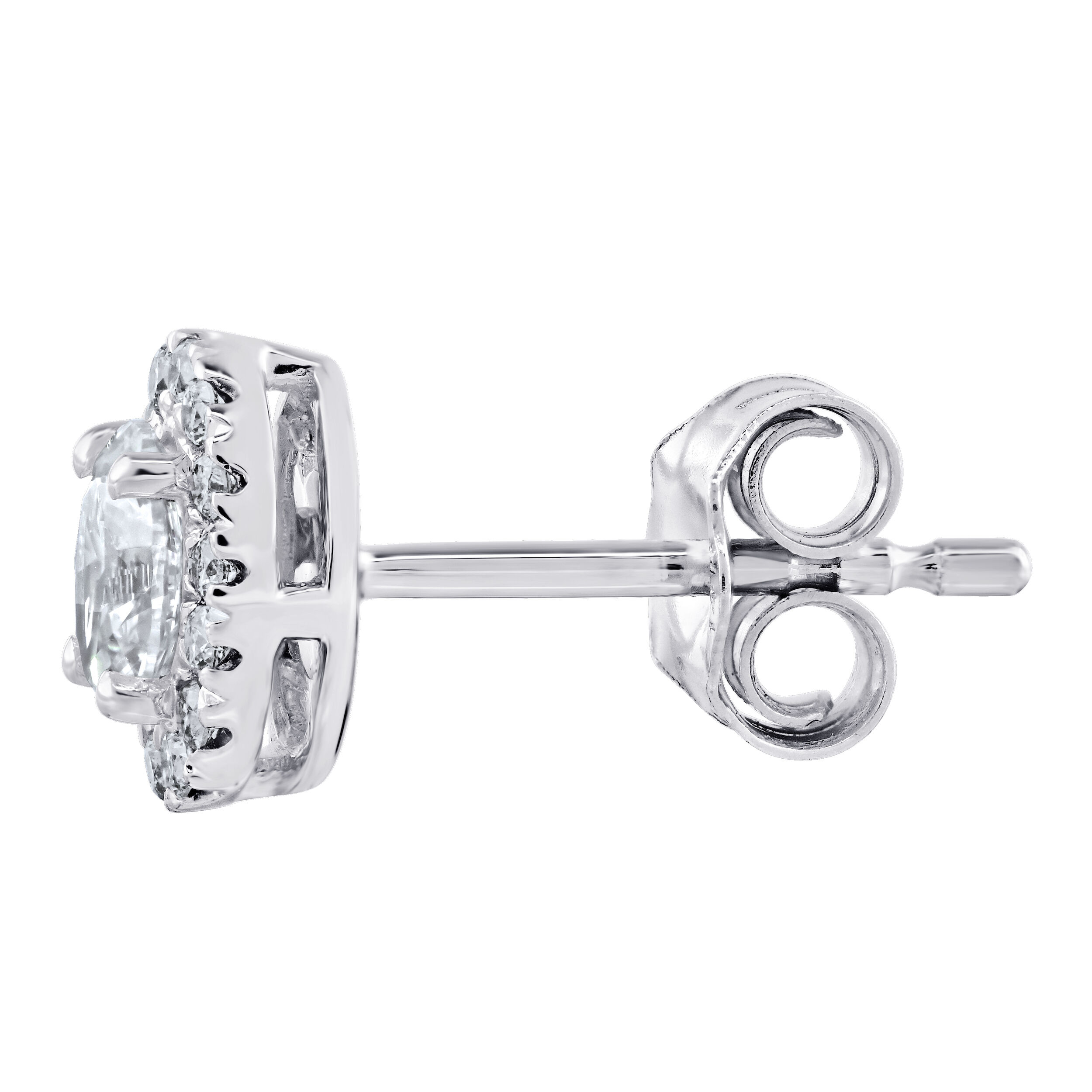 Earrings: 14KW Oval Halo Studs 30 Dias. 1/2 Ctw