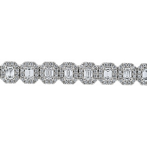 Bracelet: 14KW Emerald Halo's Straight Line 442 Dias. 5.00 Ctw