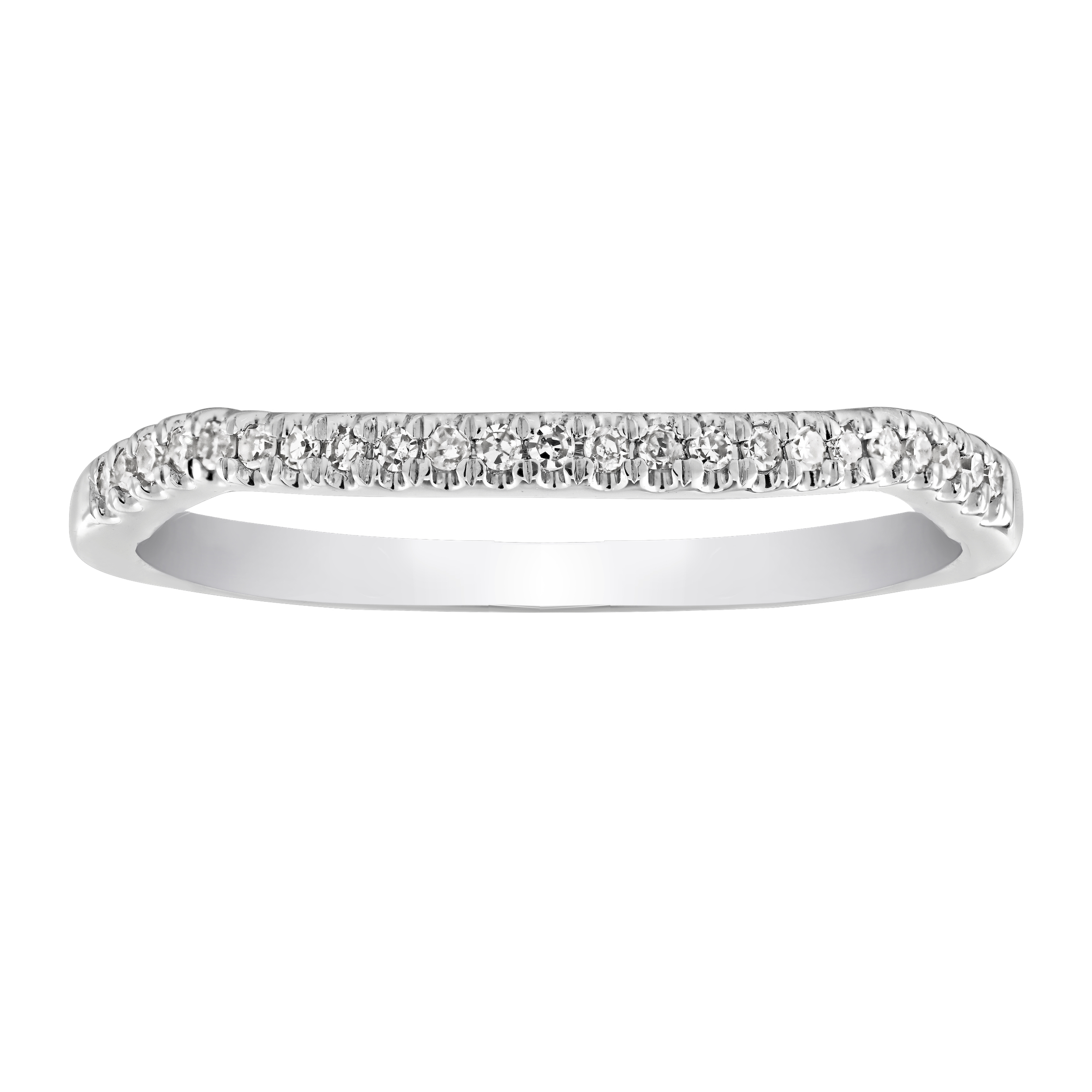 Bridal Collection 10K White Gold Ring Matching Diamond Band Diamond 0.10 Ctw