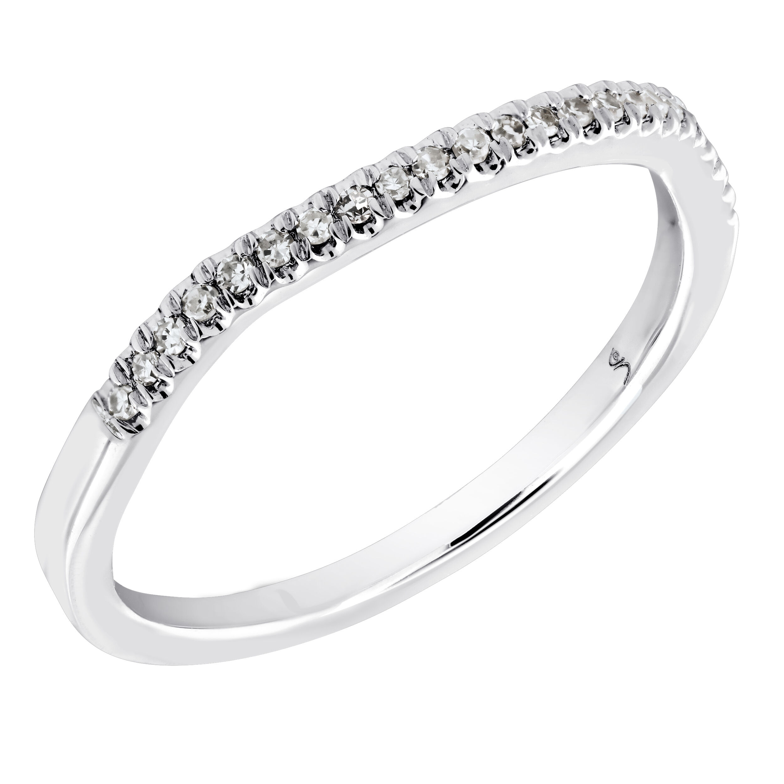 Bridal Collection 10K White Gold Ring Matching Diamond Band Diamond 0.10 Ctw