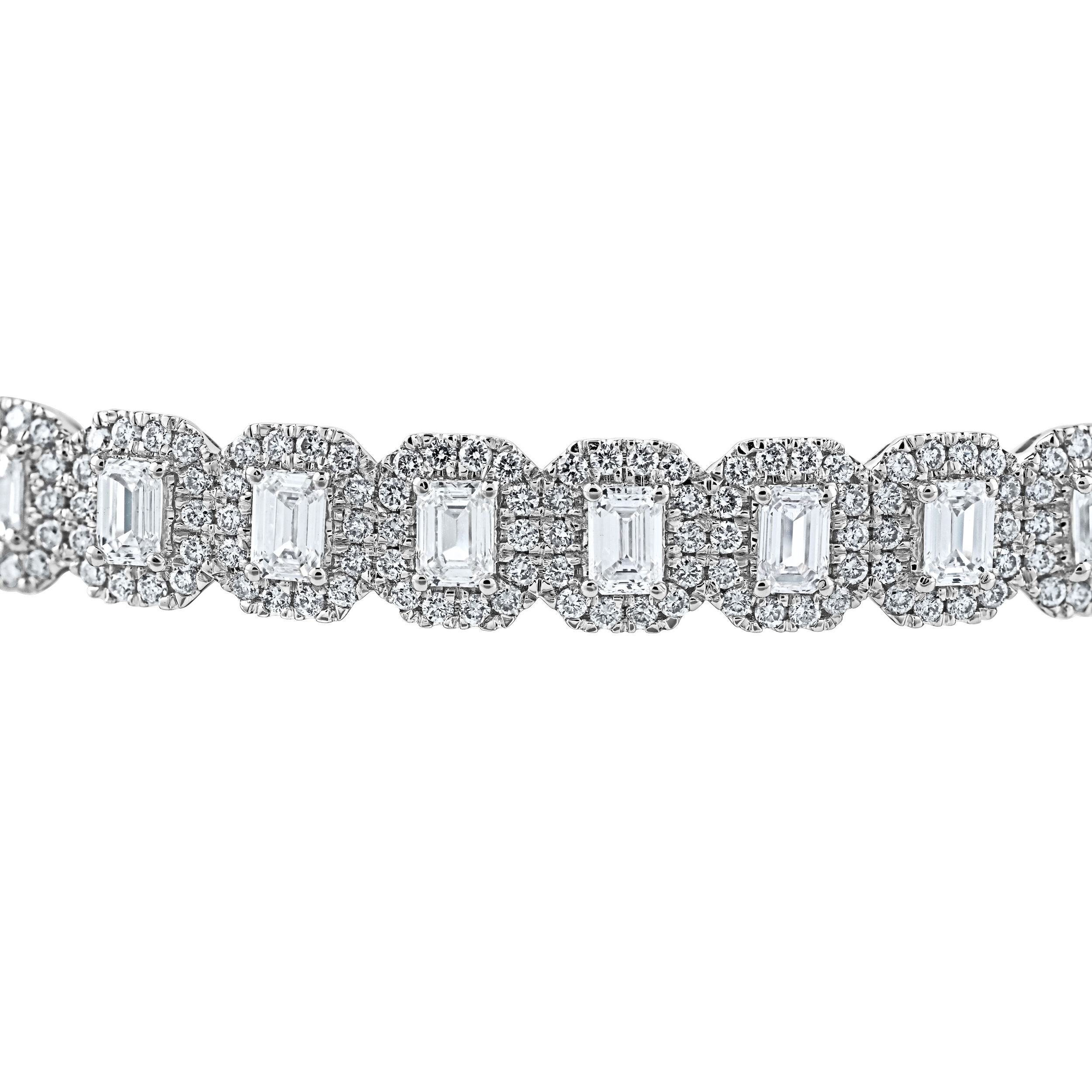 Bangle: 14KW Emerald Halo's 195 Dias. 3.00 Ctw