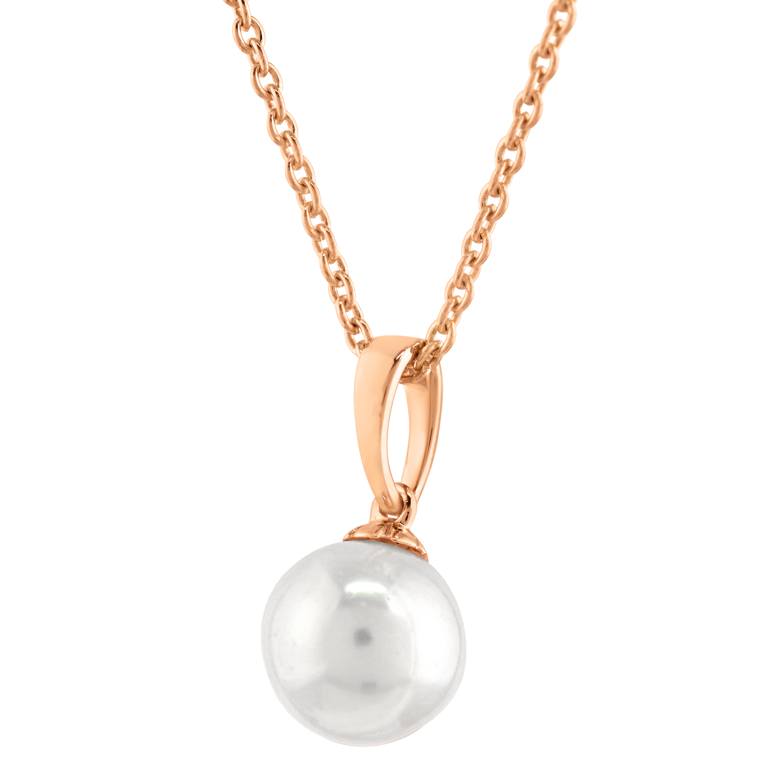 Majestic Gems&trade; 14k Yellow Gold Solitaire Pearl Polished Bail 9MM