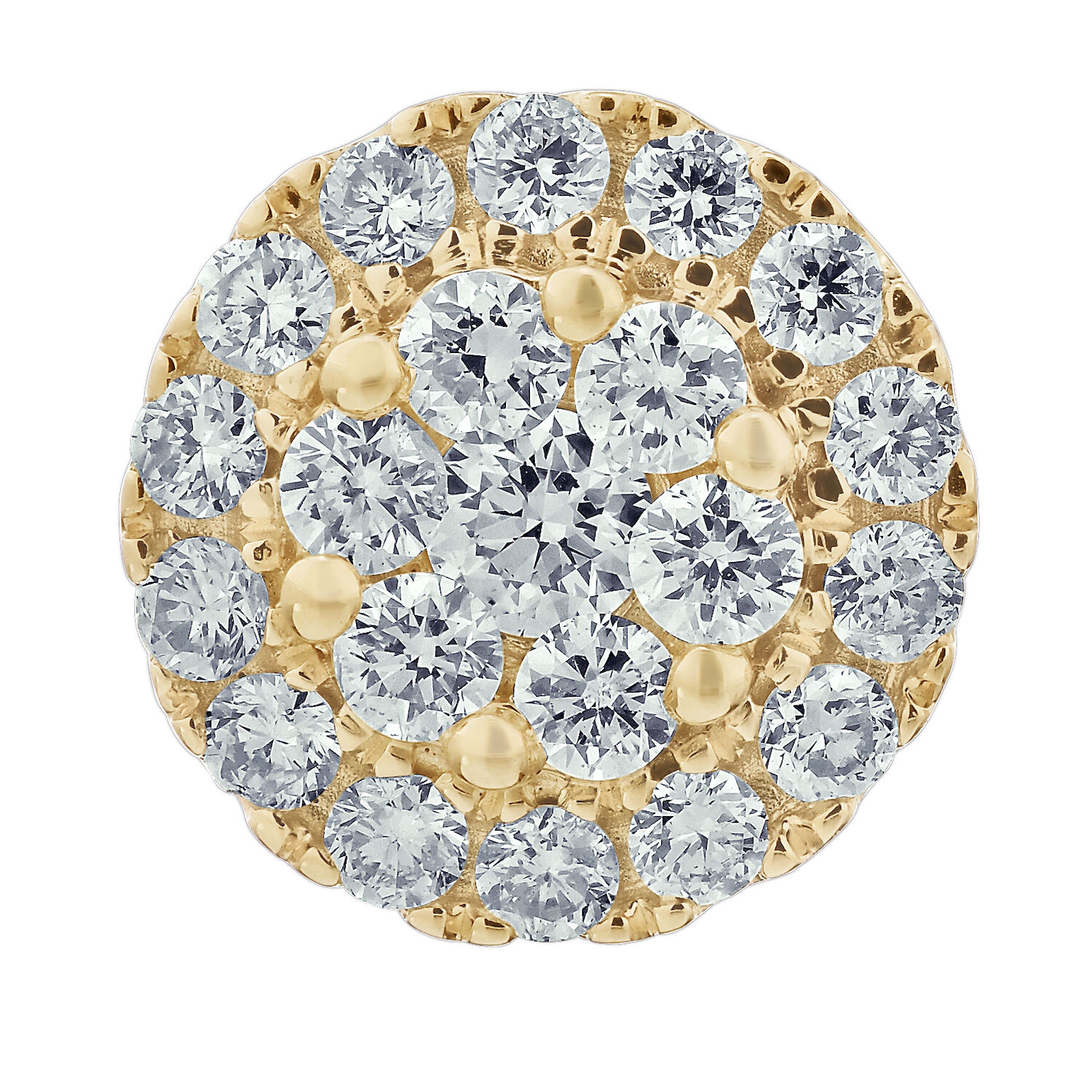 Diamond Bouquet&trade; 14K Yellow Gold Diamond Round Cluster with Halo Studs with Screw Backs Earrings 2.00 Ctw