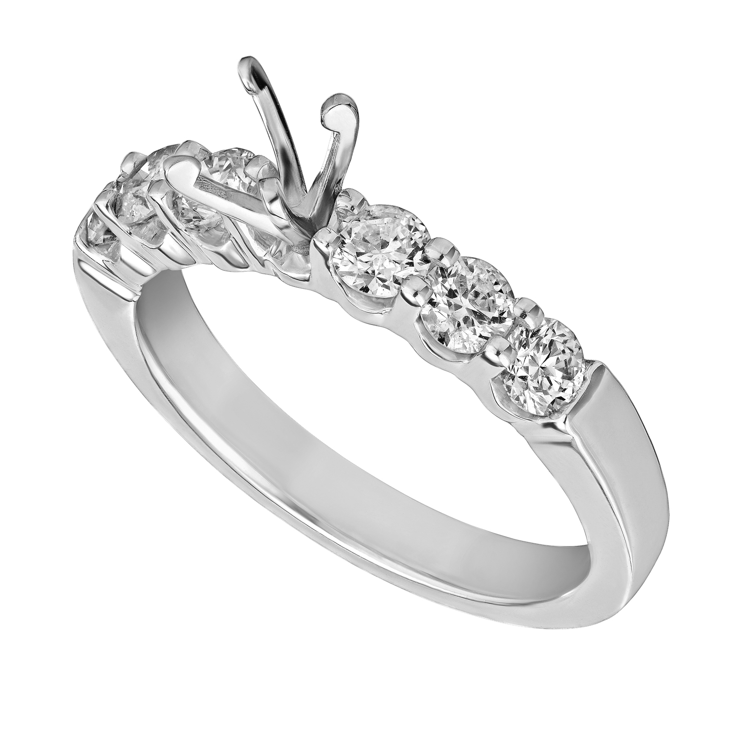 Eternal Joy&trade; STANDARD 14K White Gold Matching 6 Stone Shared Prong Diamond 0.10 Ctw