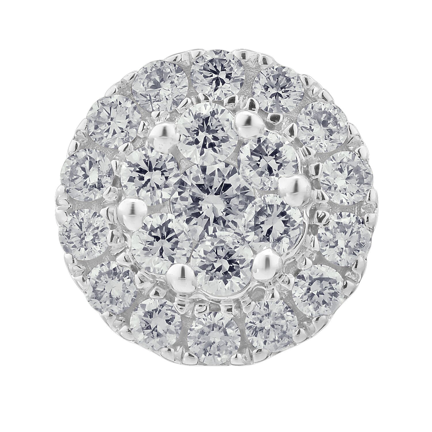 Diamond Bouquet&trade; 10K White Gold Diamond Round Cluster with Halo Studs with Screw Backs Earrings 0.20 Ctw