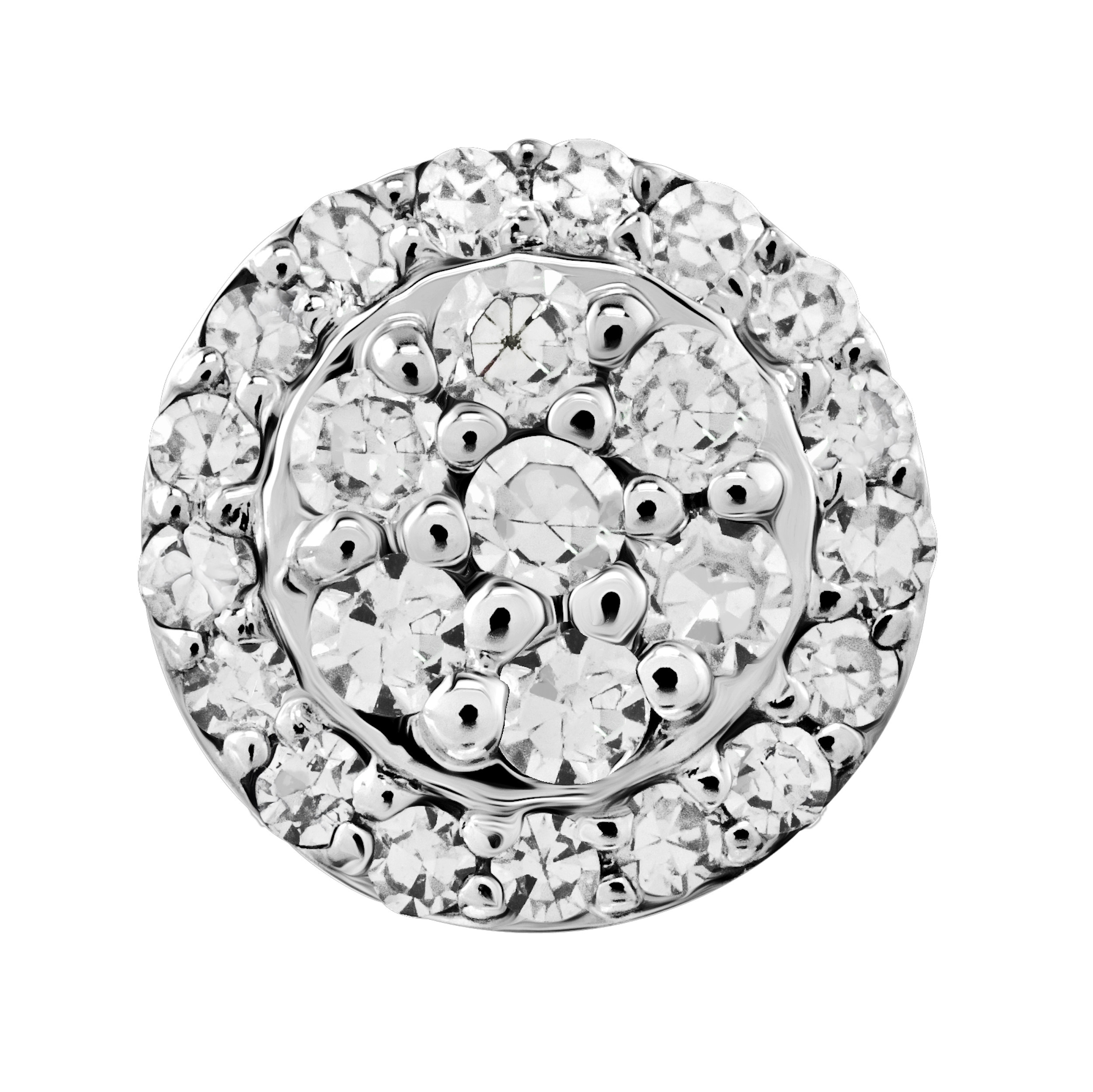 10K Yellow Gold Cluster with Halo Diamond Earrings 0.20 Ctw