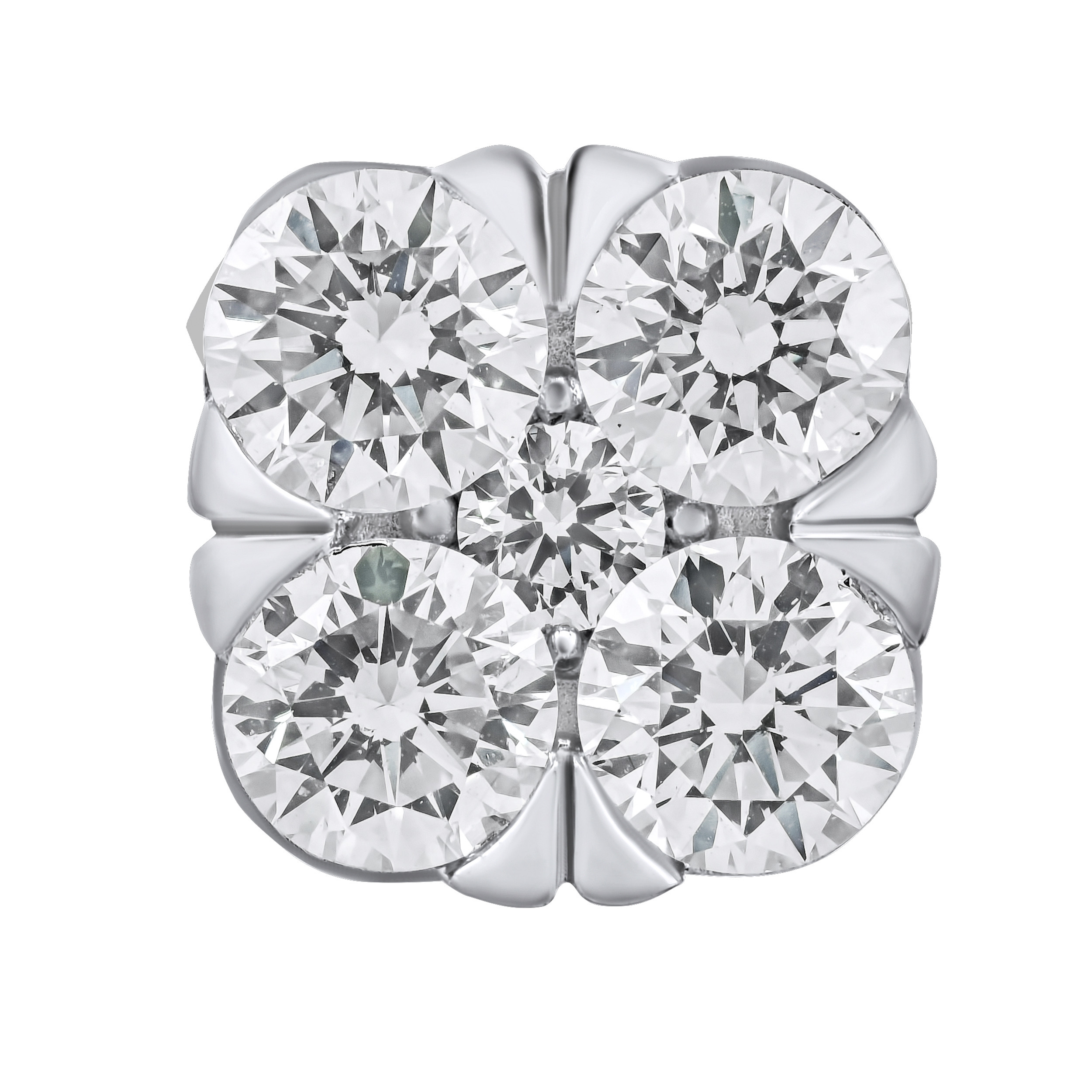 Diamond Bouquet&trade; 10K White Gold Diamond Cushion Shape Studs Earrings 0.50 Ctw