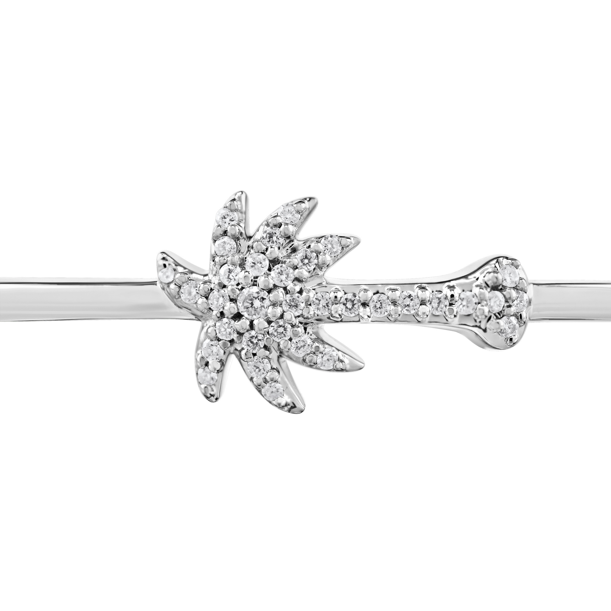 Oceanity&trade; 14K White Gold Bangle Bezel Set Emerald Cut Diamonds Diamond 0.20 Ctw