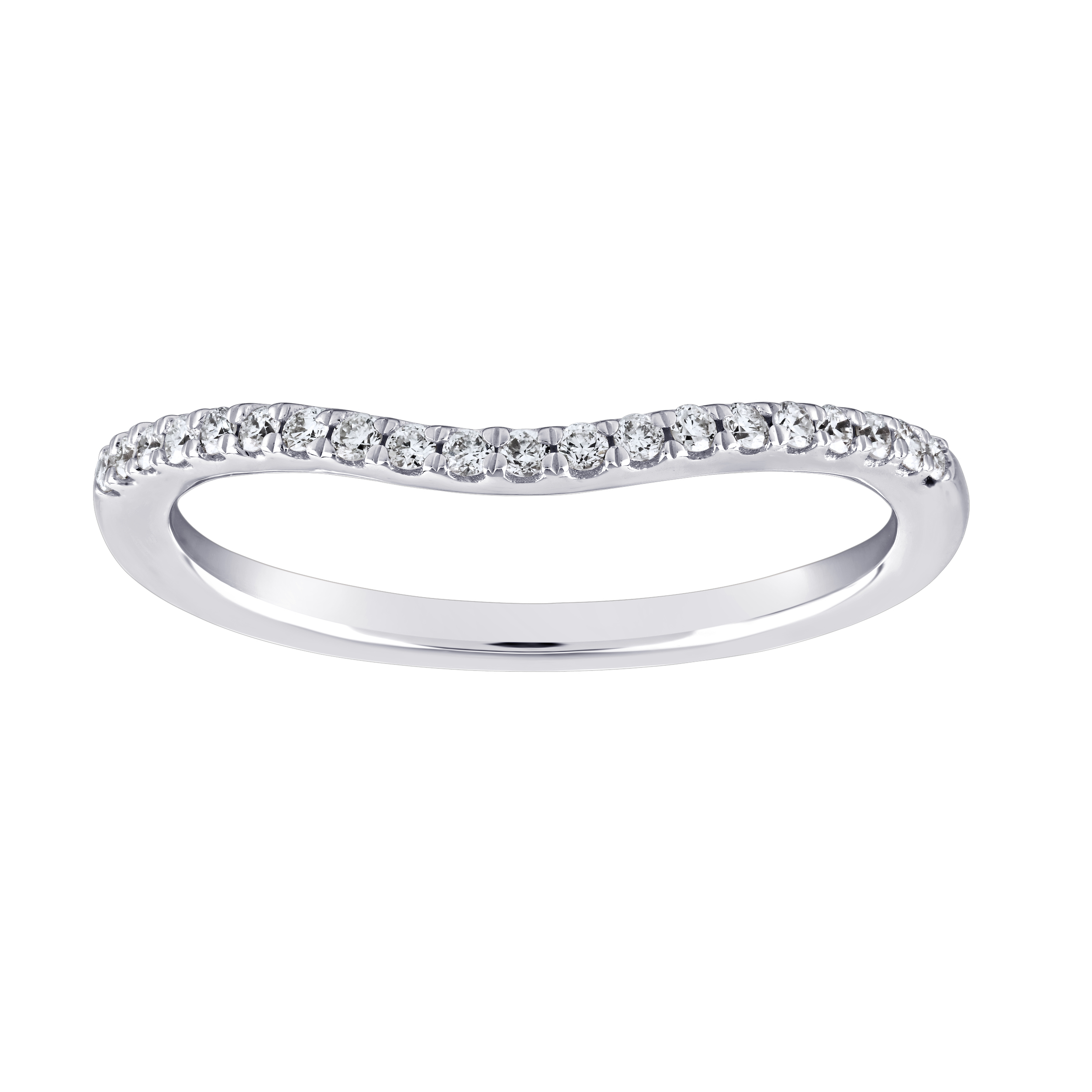 14K White Gold Diamond 0.15 Ctw Matching Wedding Ring