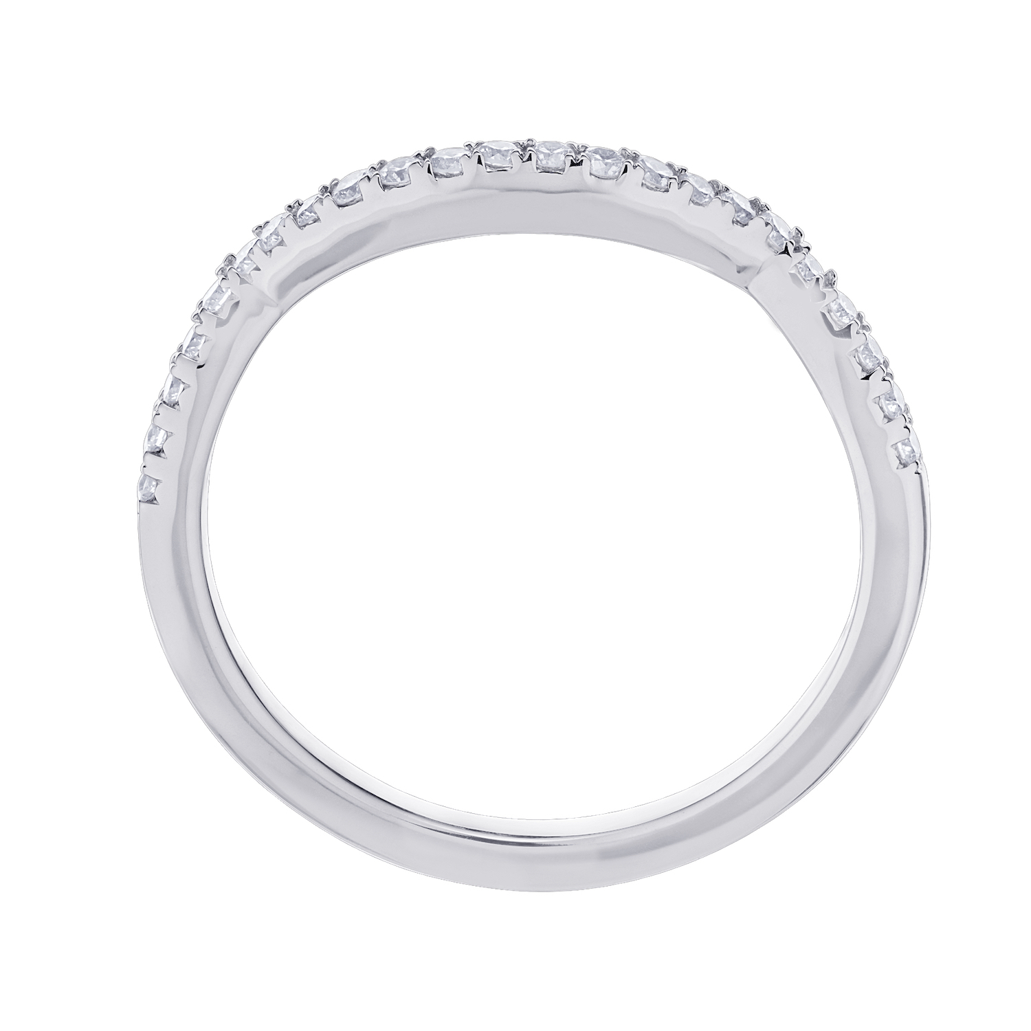 Compozit&trade; 14K White Gold Matching Diamond Wedding Band Ring Diamond 0.69 Ctw