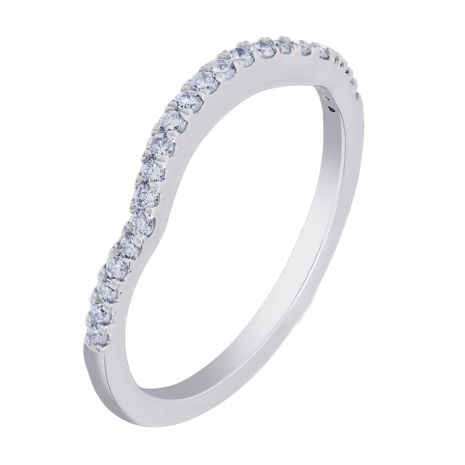 Compozit&trade; 14K White Gold Matching Diamond Wedding Band Ring Diamond 0.69 Ctw