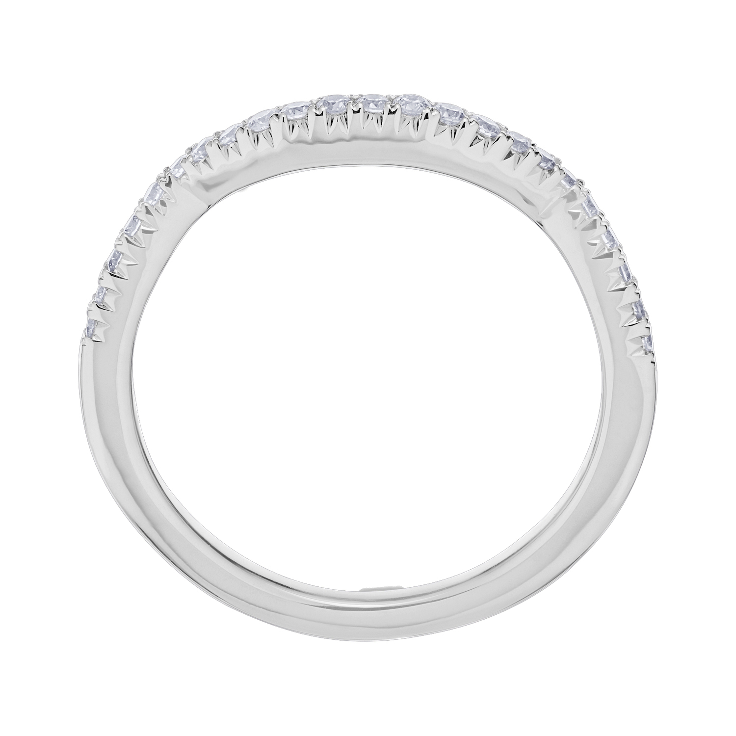 Compozit&trade; 14K White Gold Matching Diamond Wedding Band Ring Diamond 0.69 Ctw