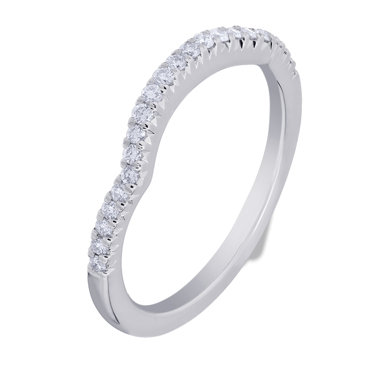 Compozit&trade; 14K White Gold Matching Diamond Wedding Band Ring Diamond 0.69 Ctw