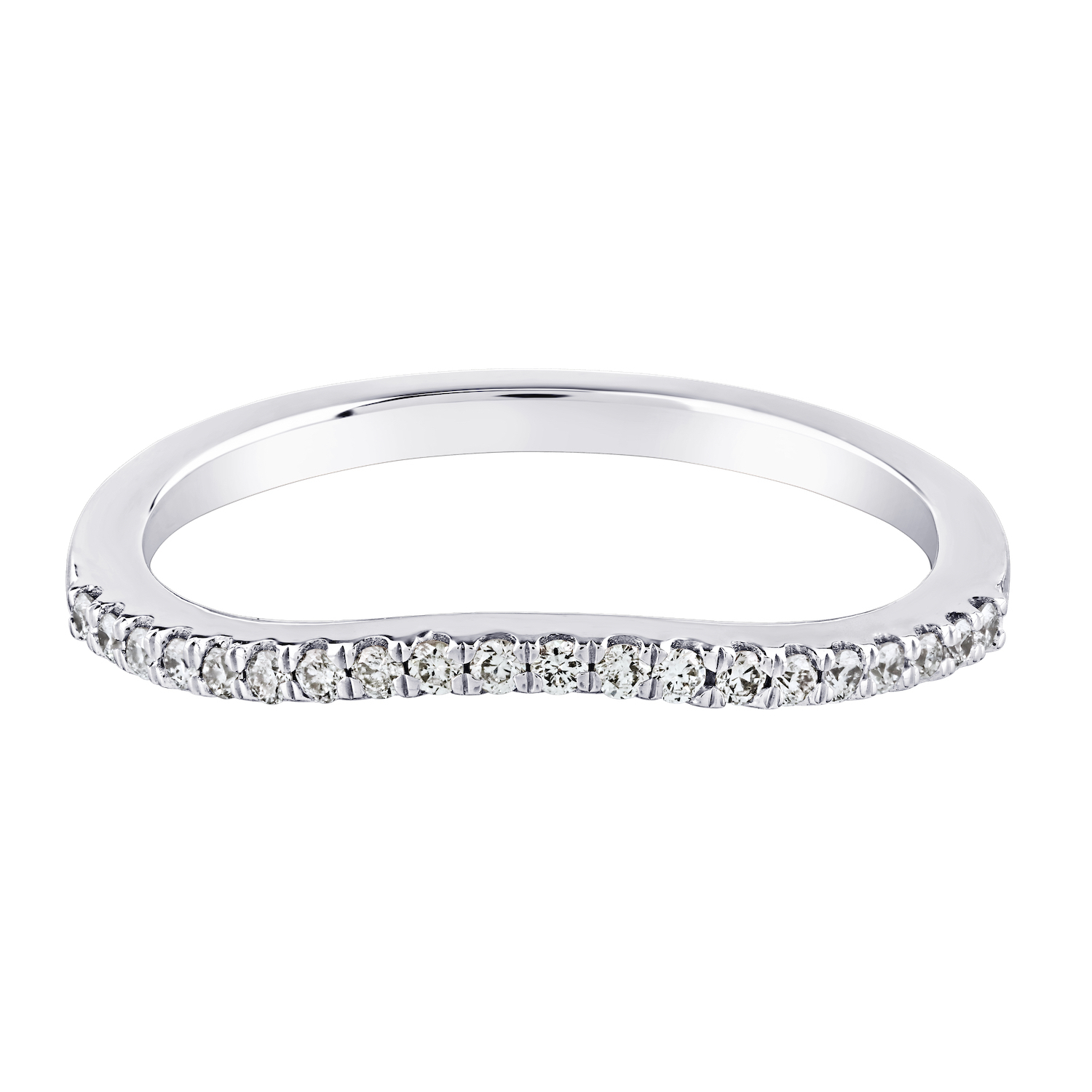 14K White Gold Diamond 0.66 Ctw Matching Wedding Ring