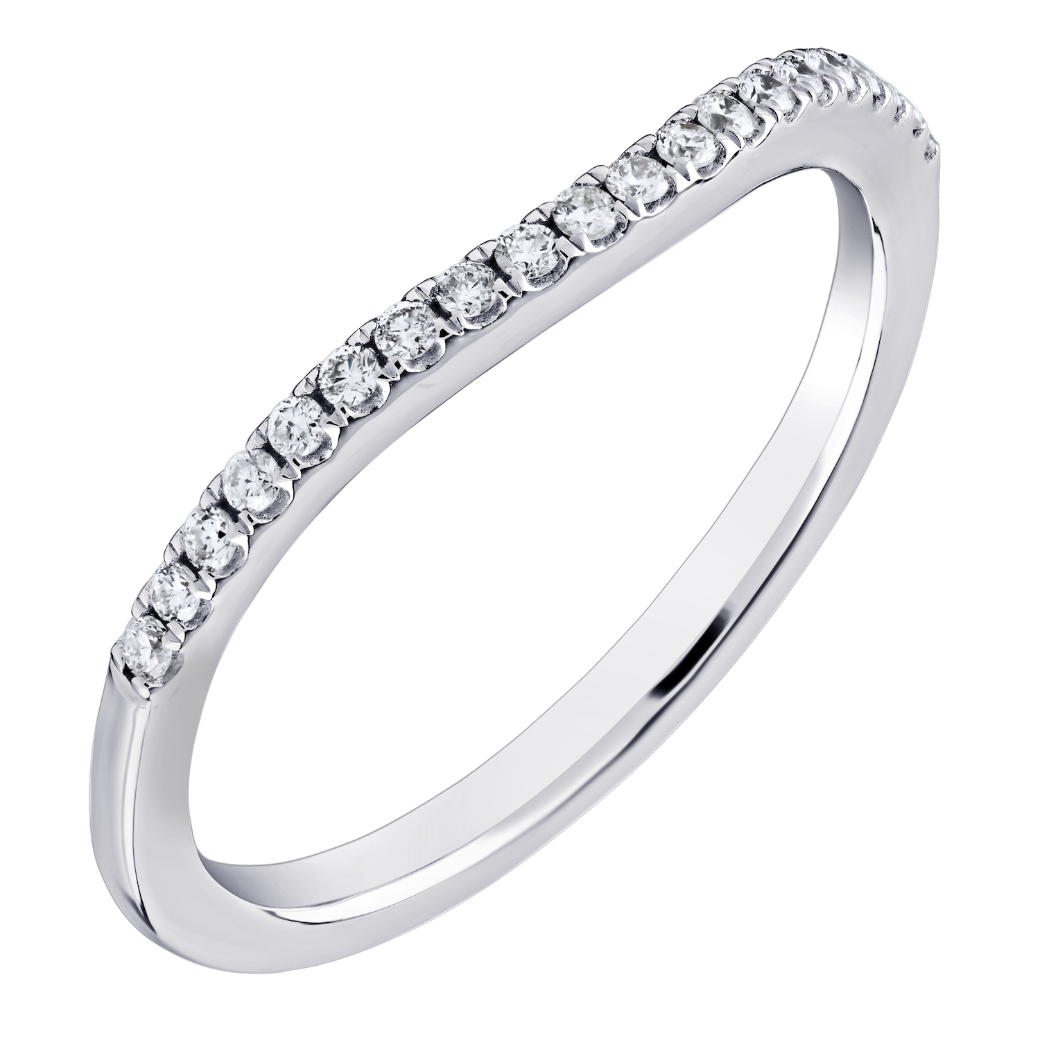 Bridal Collection 14K White Gold Ring Matching Wedding Band Diamond 0.15 Ctw