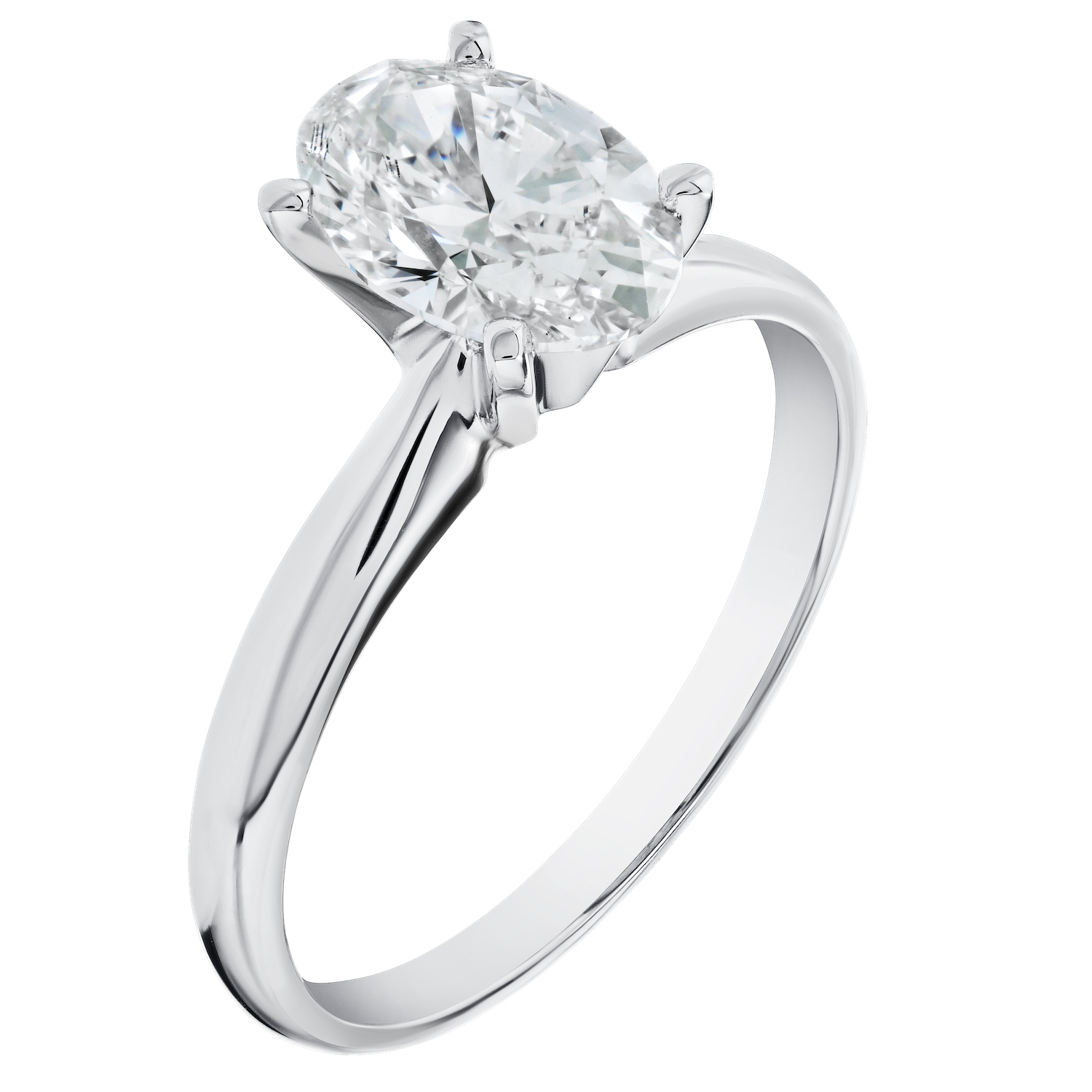 VERDE&trade; 14k White Gold 4 Prong Solitaire Round Ring 3.00 Ctw LAB GROWN DIAMONDS