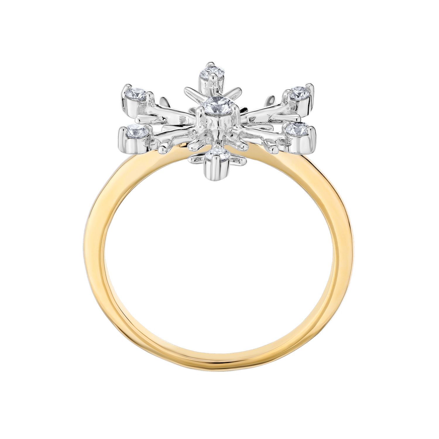 Ring: 14KY Snowflake Ring 7 Rd. 1/5 Ctw