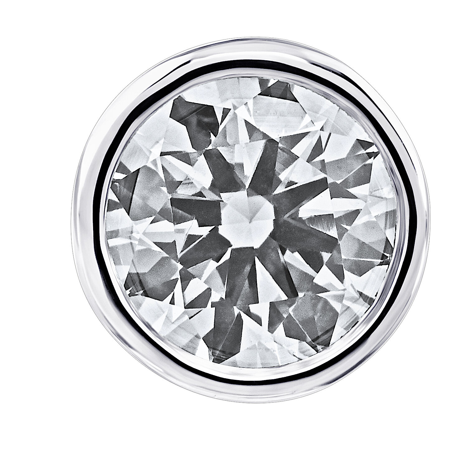 14K White Gold Bezel Set Solitaire Studs Diamond Earrings 0.10 Ctw