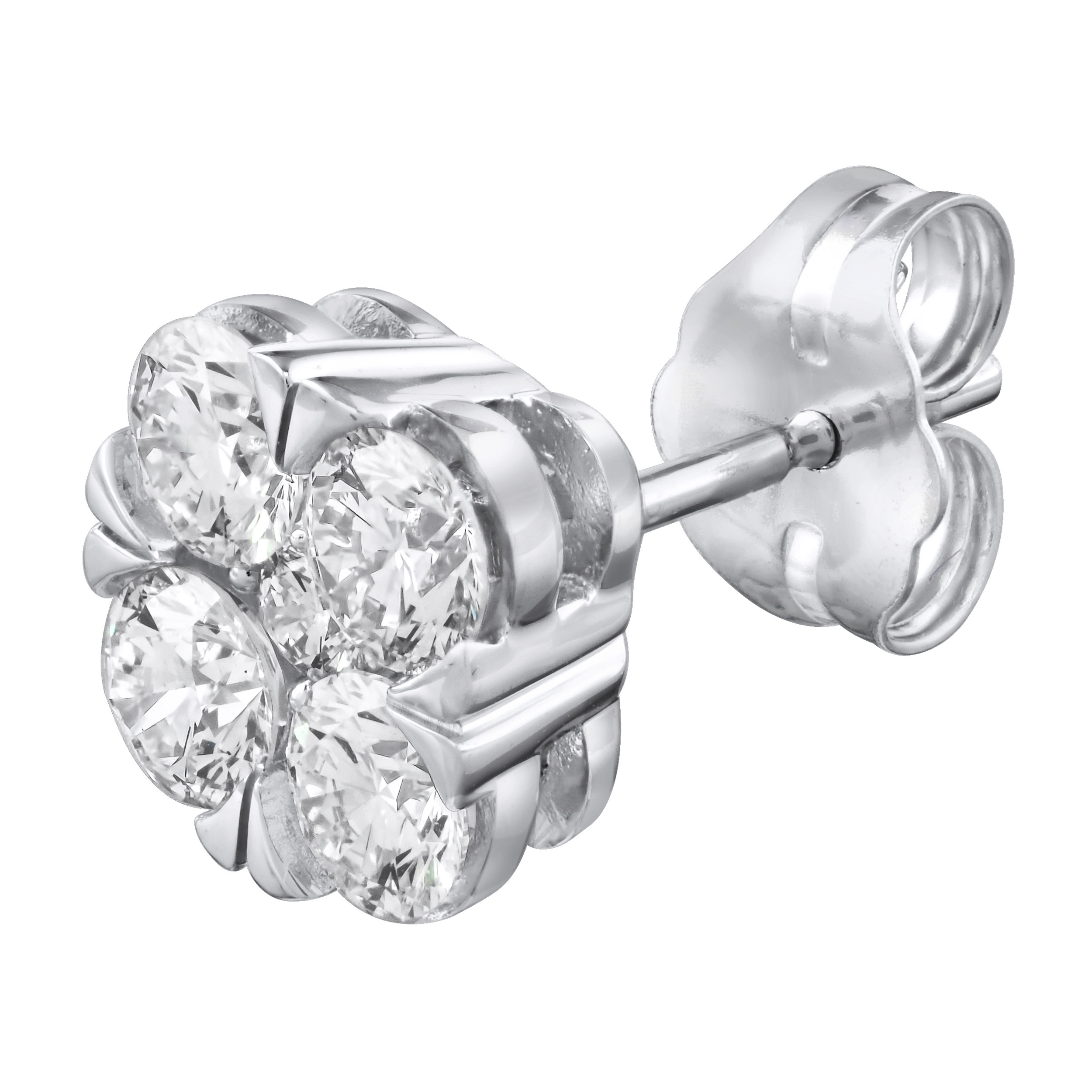 Diamond Bouquet&trade; 10K White Gold Diamond Cushion Shape Studs Earrings 0.26 Ctw