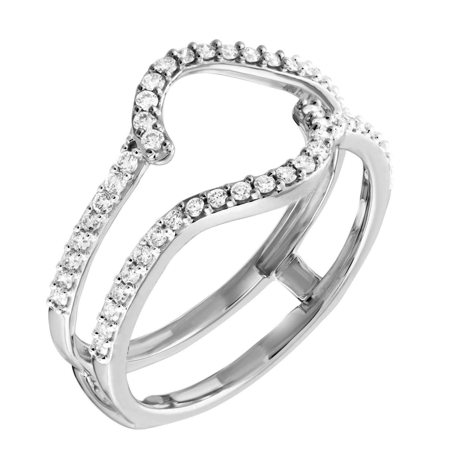 Love Connection&trade; 14K White Gold Diamond Bypass Look 0.31 Ctw