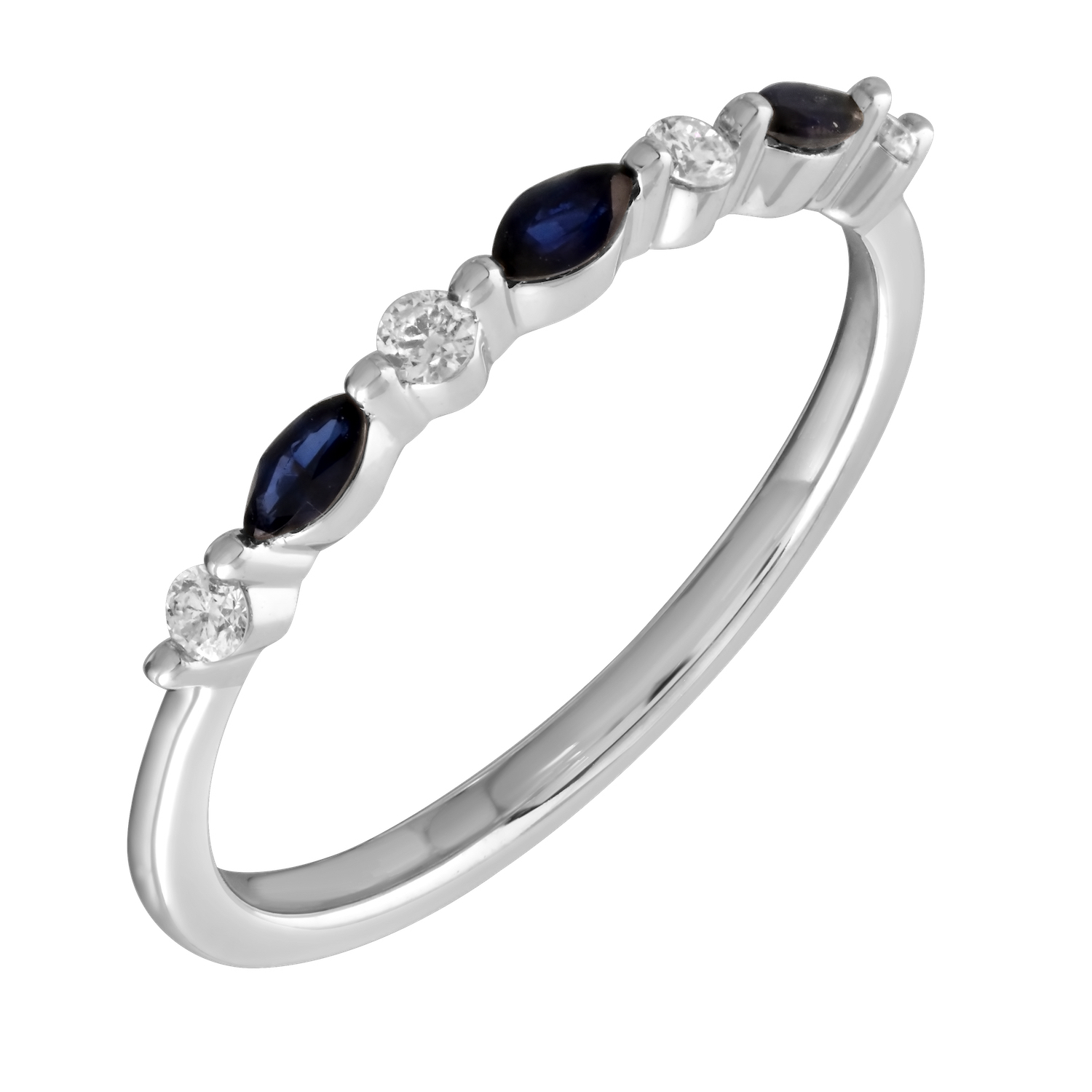 TriUnity&trade; 14K White Gold Mq Color Stone & Round Diamonds 0.50 Ctw