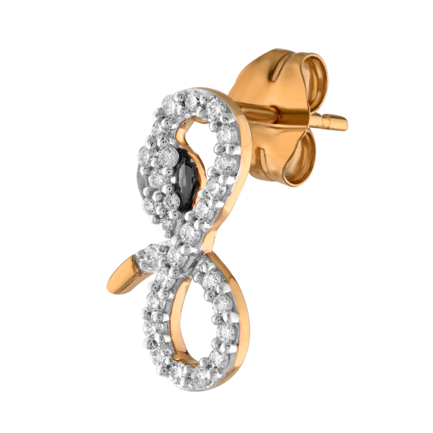 ZooLightful&trade; 14K Yellow Gold Pave Snake Studs Earrings Diamond 0.25 Ctw