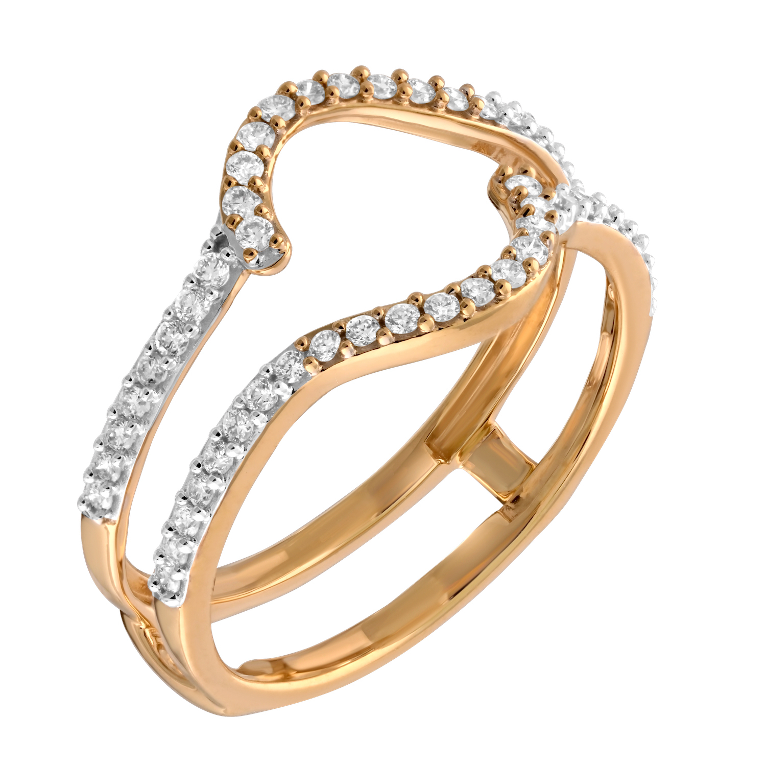 Love Connection&trade; 14K Yellow Gold Diamond Bypass Look 0.31 Ctw