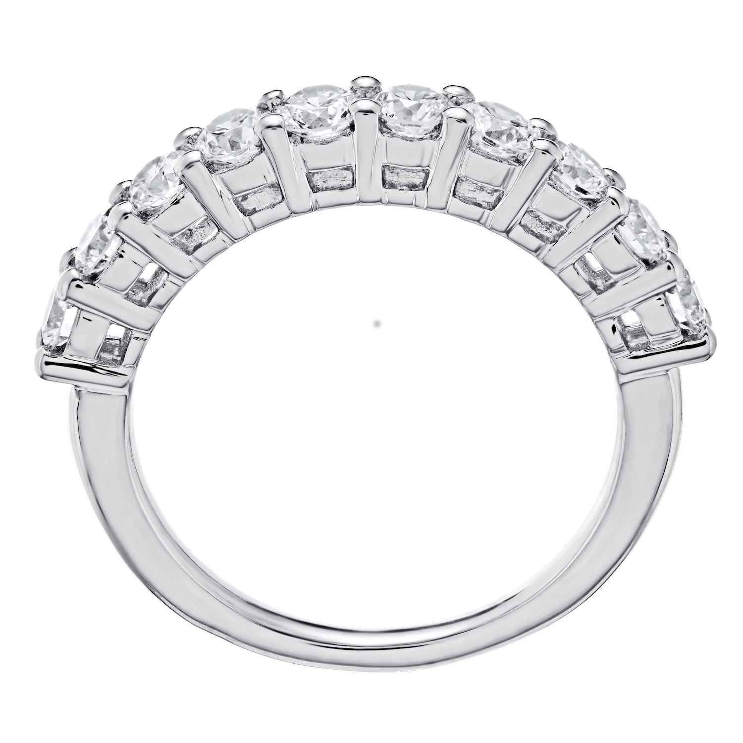 VERDE&trade; 14k White Gold Shared Prong 10 Stone Ring 1.50 Ctw LAB GROWN DIAMONDS