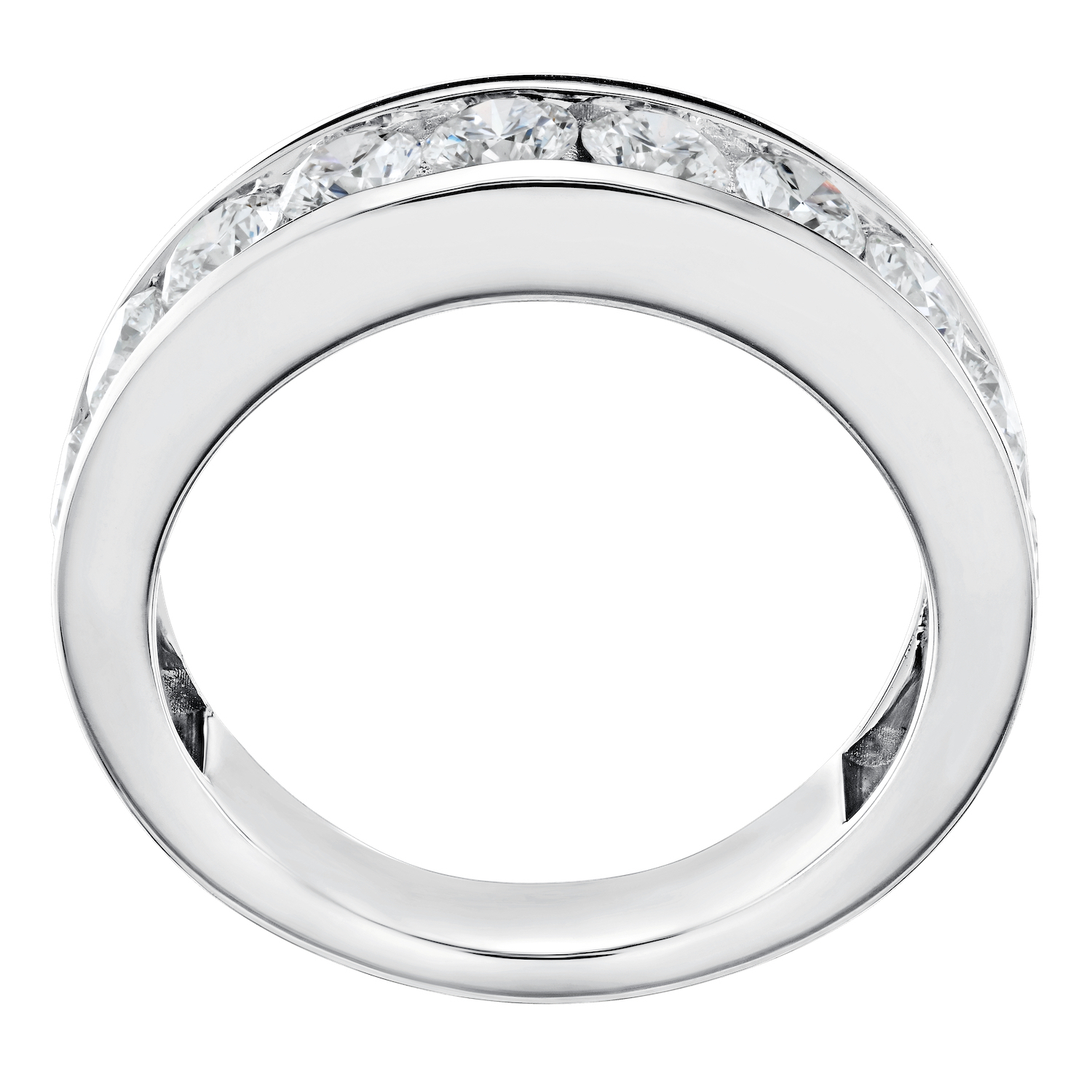 VERDE&trade; 14k White Gold Channel Set 10 Stone Ring 1.00 Ctw LAB GROWN DIAMONDS