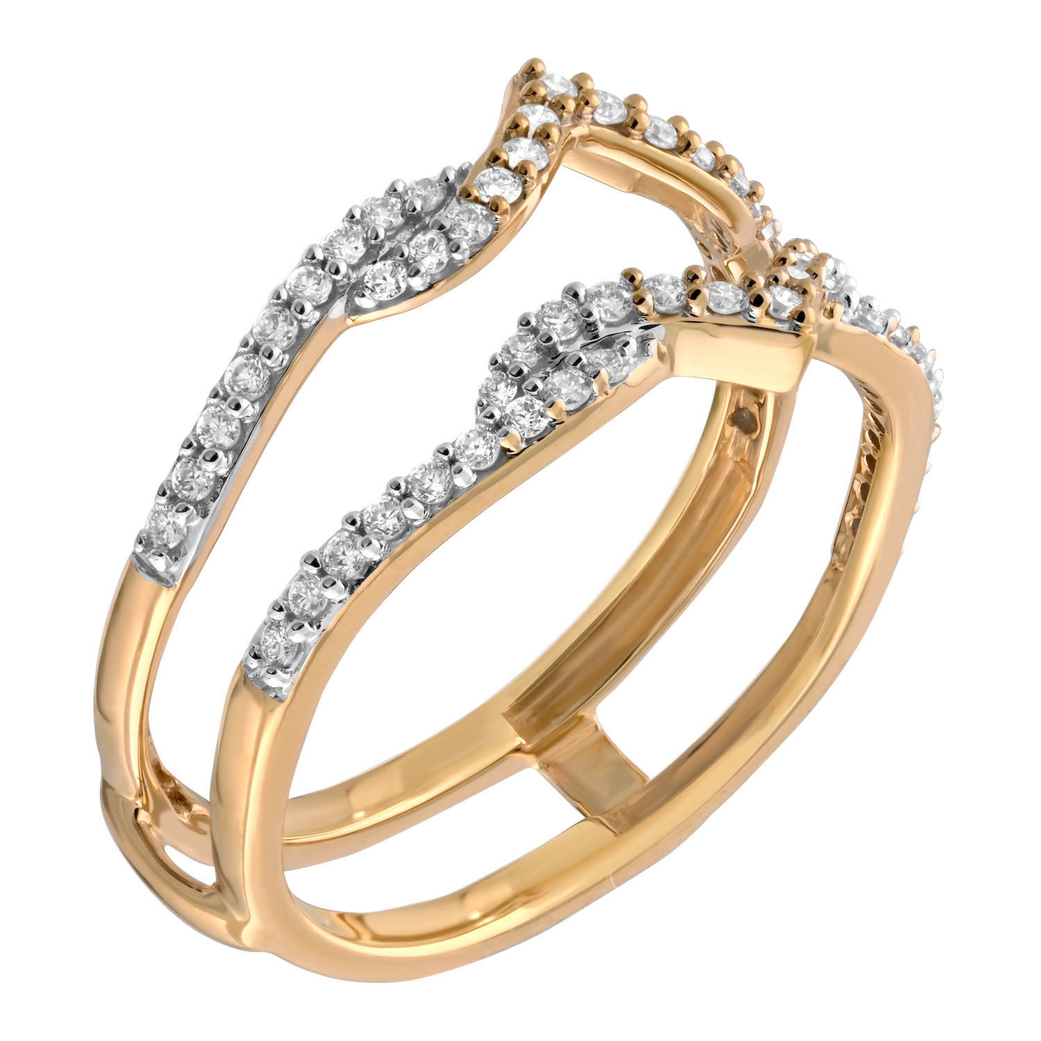 Love Connection&trade; 14K Yellow Gold Diamond Pointed Center Section 0.33 Ctw