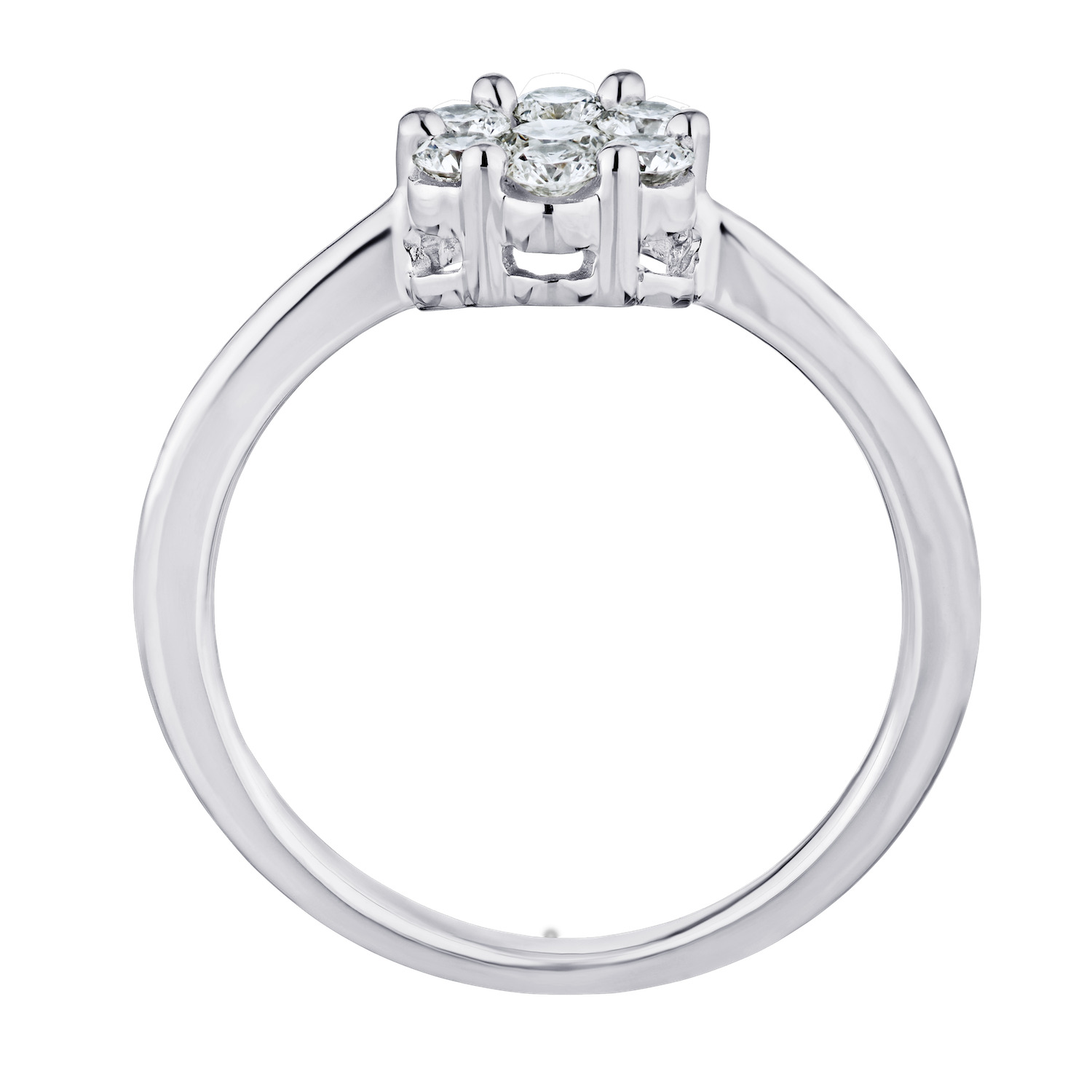 Diamond Bouquet&trade; 14K White Gold Diamond 7 Stone Cluster Polished Shank Ring 2.00 Ctw