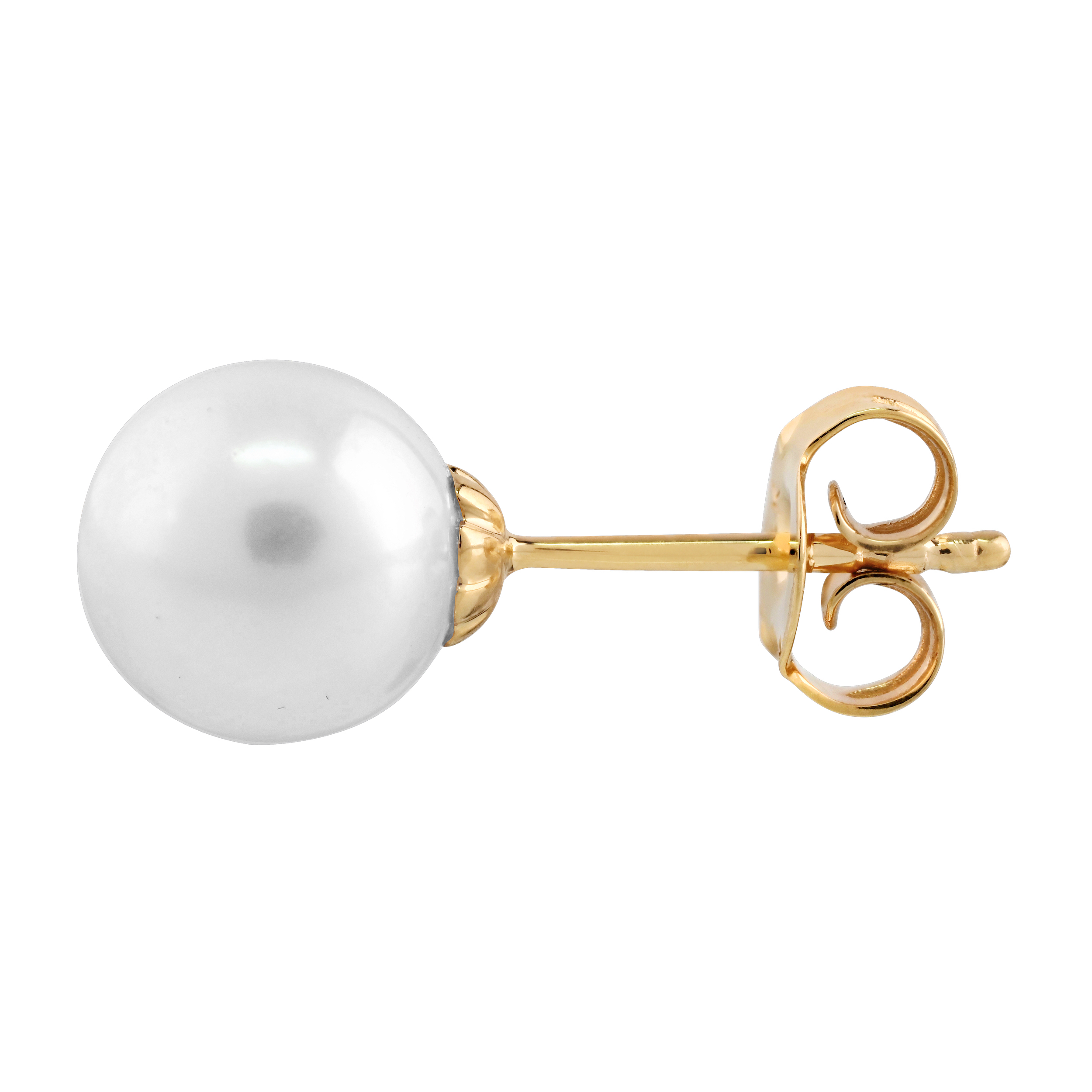 Majestic Gems&trade; 10k Yellow Gold Solitaire Pearl Studs 8MM