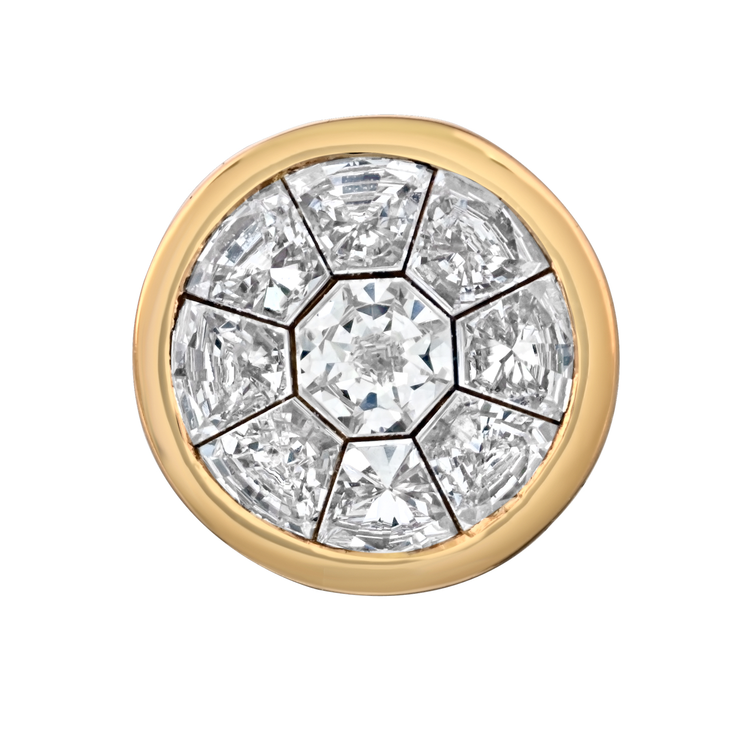 Compozit&trade; 14K Yellow Gold Round Shape Bezel Set Earrings Diamond 0.50 Ctw Cutting Edge Technology